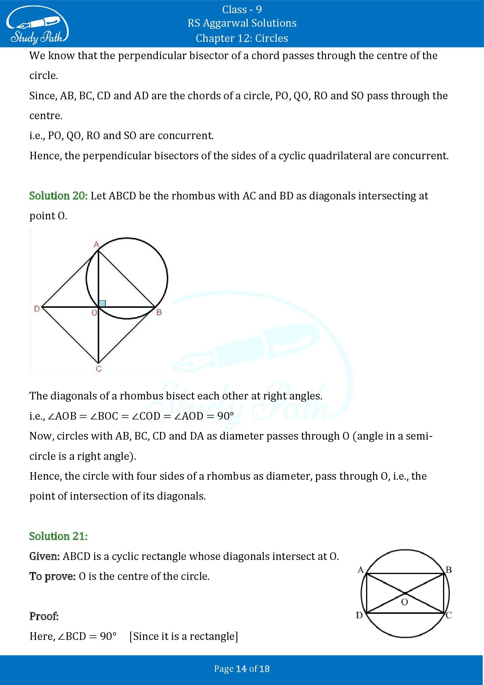 RS Aggarwal Solutions Class 9 Chapter 12 Circles Exercise 12C 00014