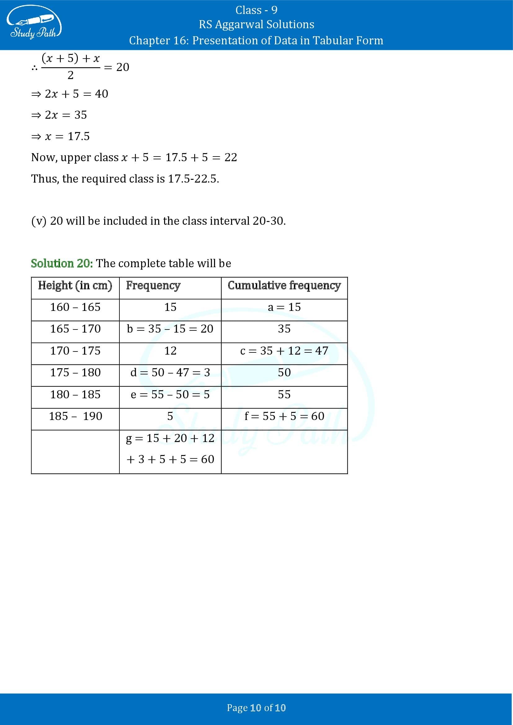 RS Aggarwal Solutions Class 9 Chapter 16 Presentation Of Data In Tabular Form Exercise 16 0010