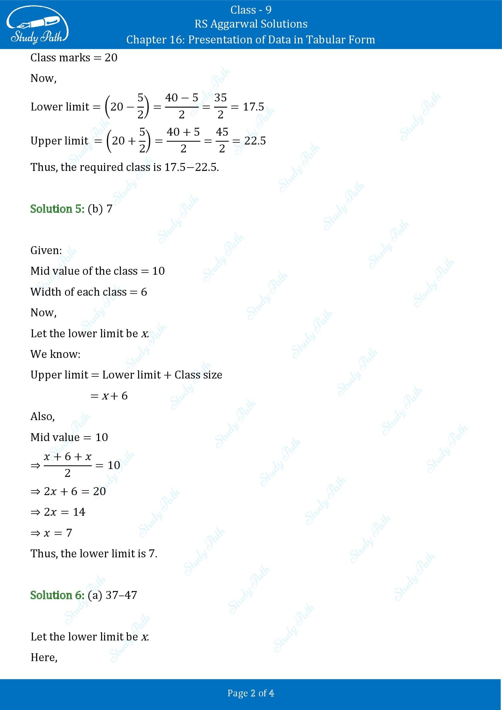 RS Aggarwal Solutions Class 9 Chapter 16 Presentation Of Data In Tabular Form Multiple Choice Questions MCQs 0002