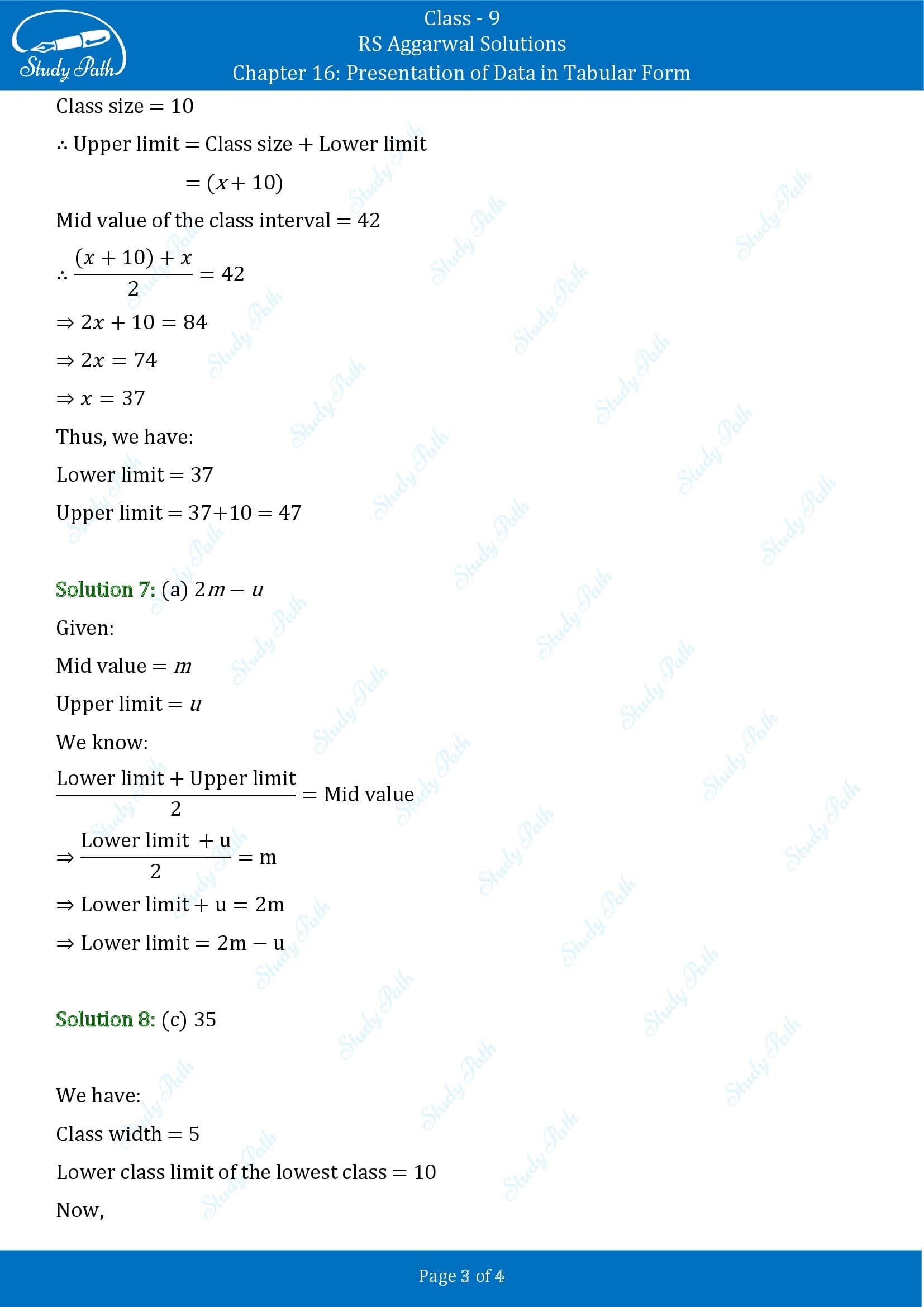 RS Aggarwal Solutions Class 9 Chapter 16 Presentation Of Data In Tabular Form Multiple Choice Questions MCQs 0003