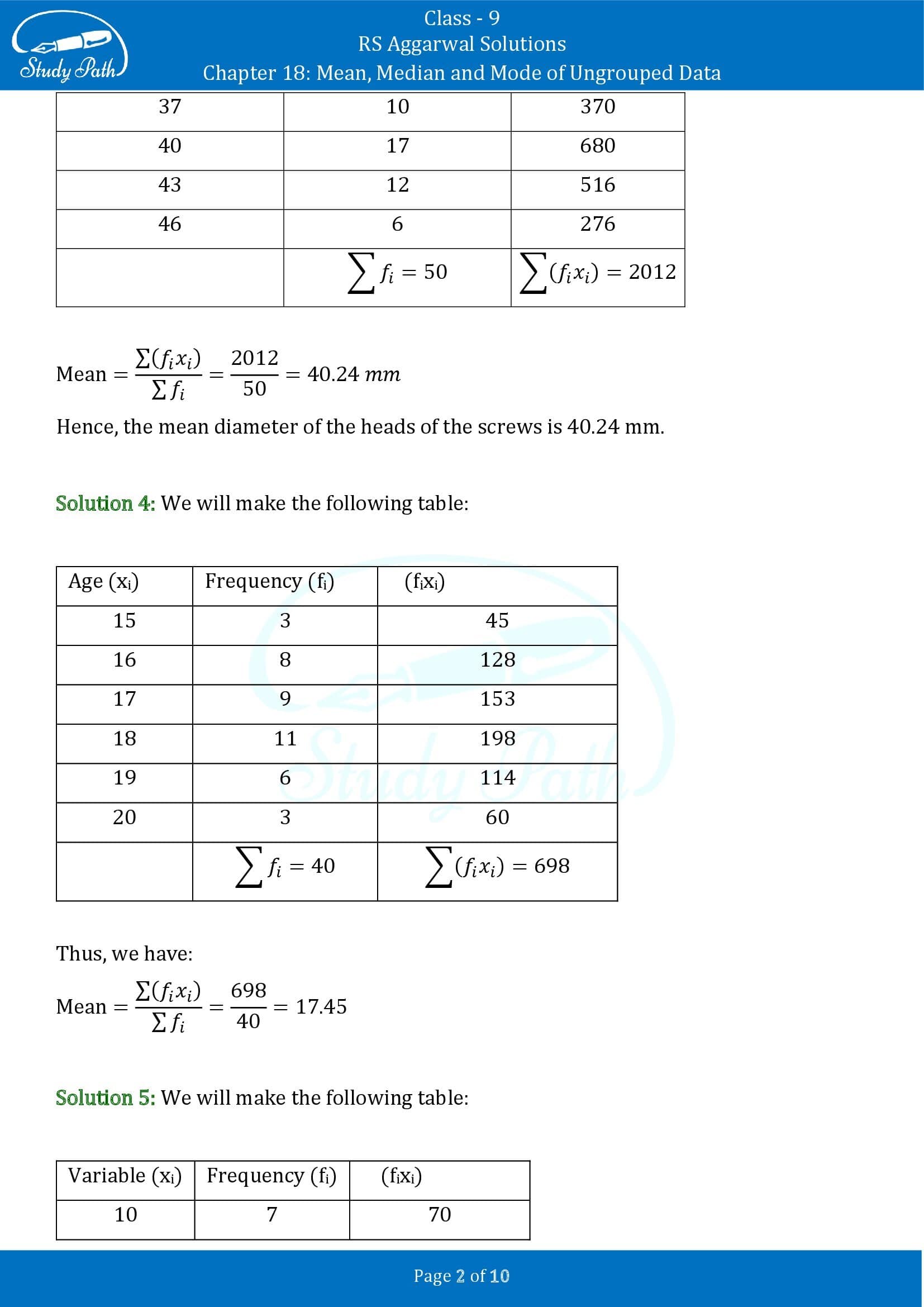 RS Aggarwal Solutions Class 9 Chapter 18 Mean Median and Mode of Ungrouped Data Exercise 18B 00002