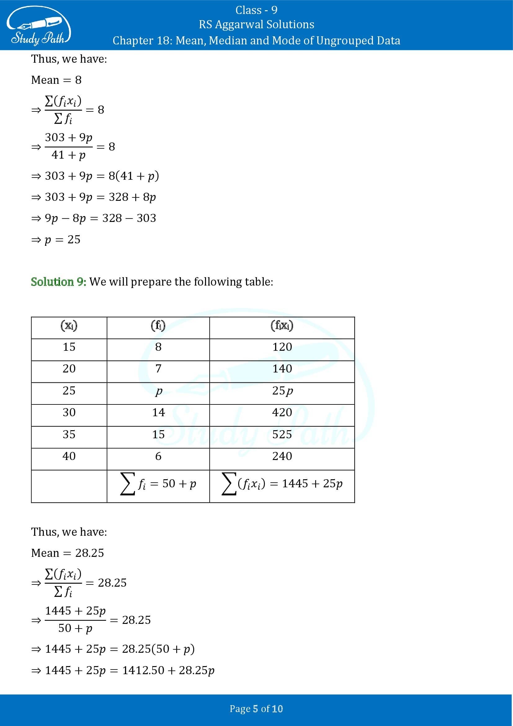 RS Aggarwal Solutions Class 9 Chapter 18 Mean Median and Mode of Ungrouped Data Exercise 18B 00005