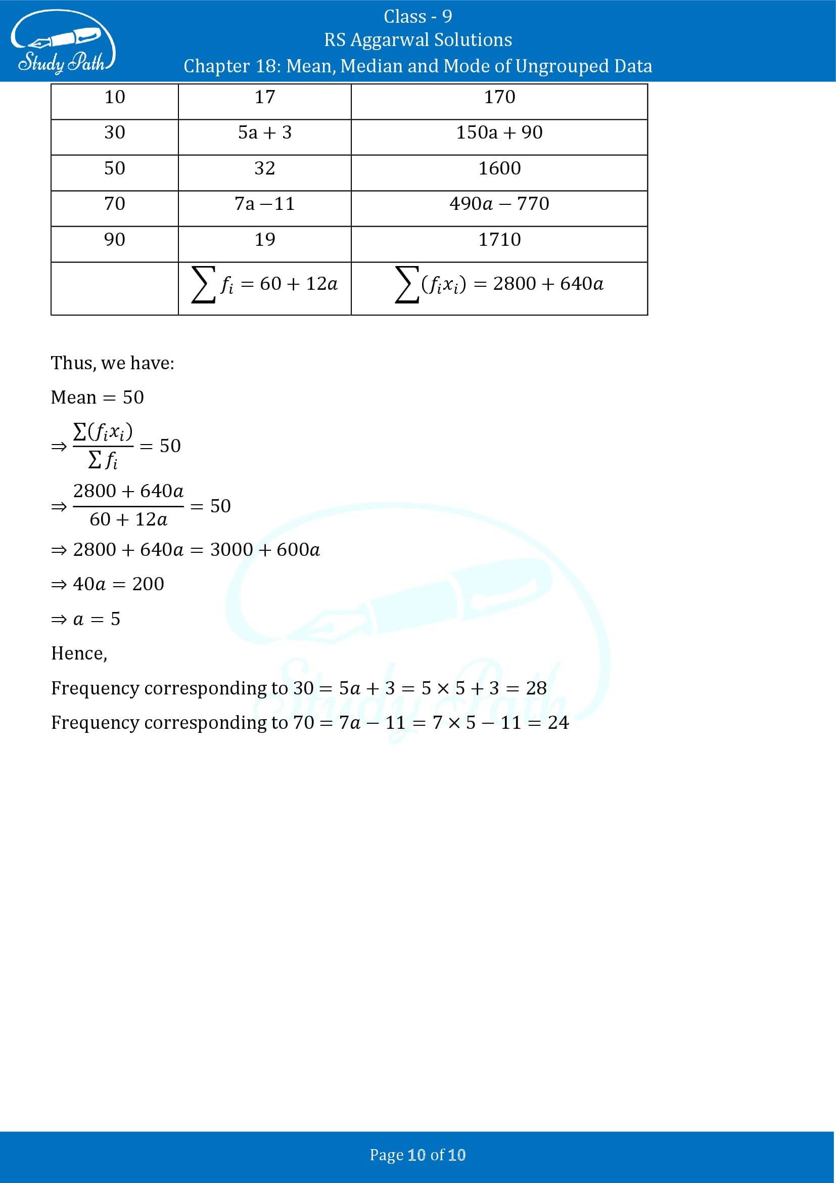 RS Aggarwal Solutions Class 9 Chapter 18 Mean Median and Mode of Ungrouped Data Exercise 18B 00010