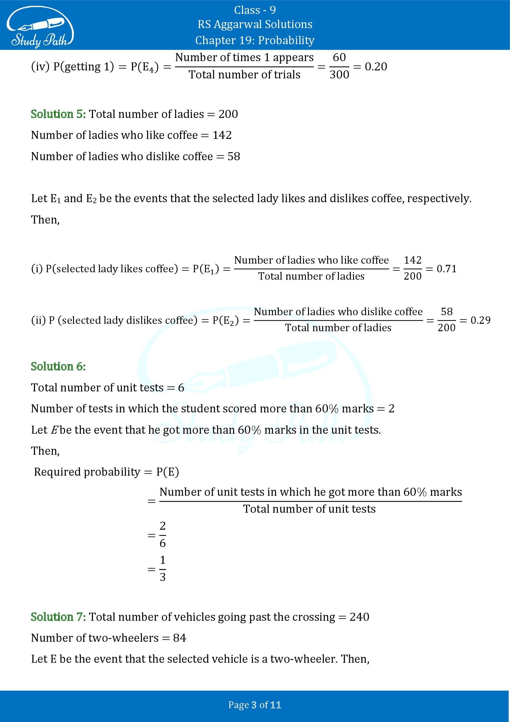 RS Aggarwal Solutions Class 9 Chapter 19 Probability Exercise 19 00003