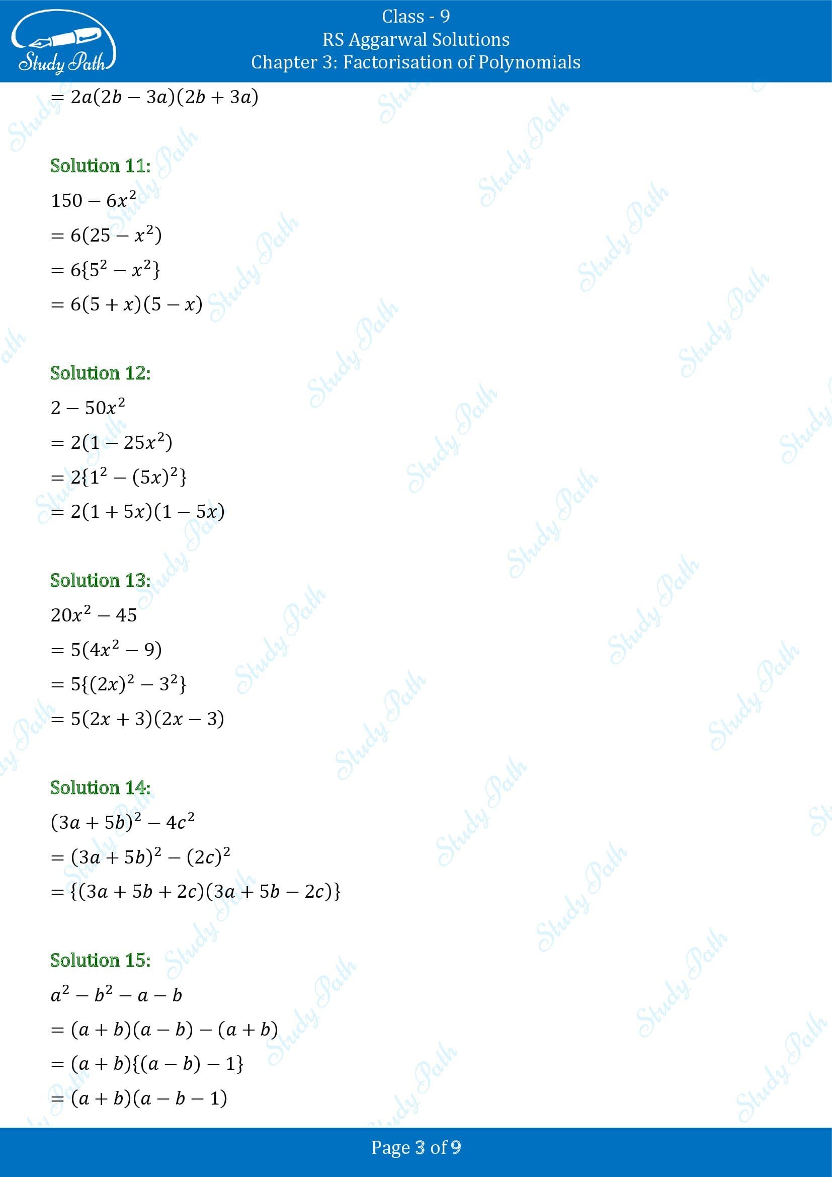 RS Aggarwal Solutions Class 9 Chapter 3 Factorisation of Polynomials Exercise 3B 0003