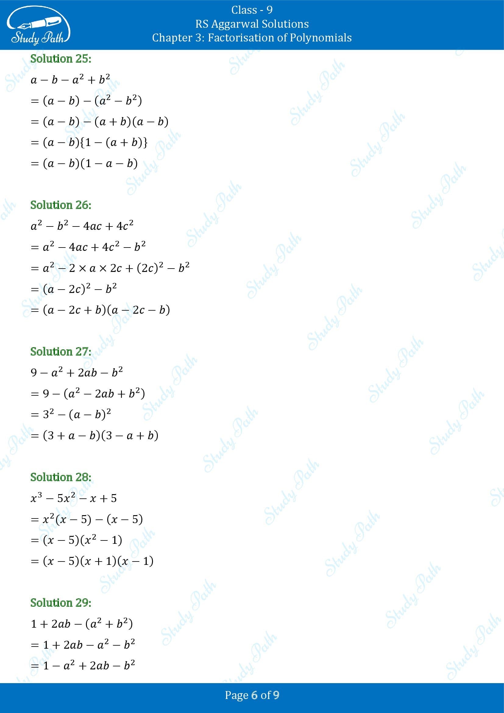 RS Aggarwal Solutions Class 9 Chapter 3 Factorisation of Polynomials Exercise 3B 0006