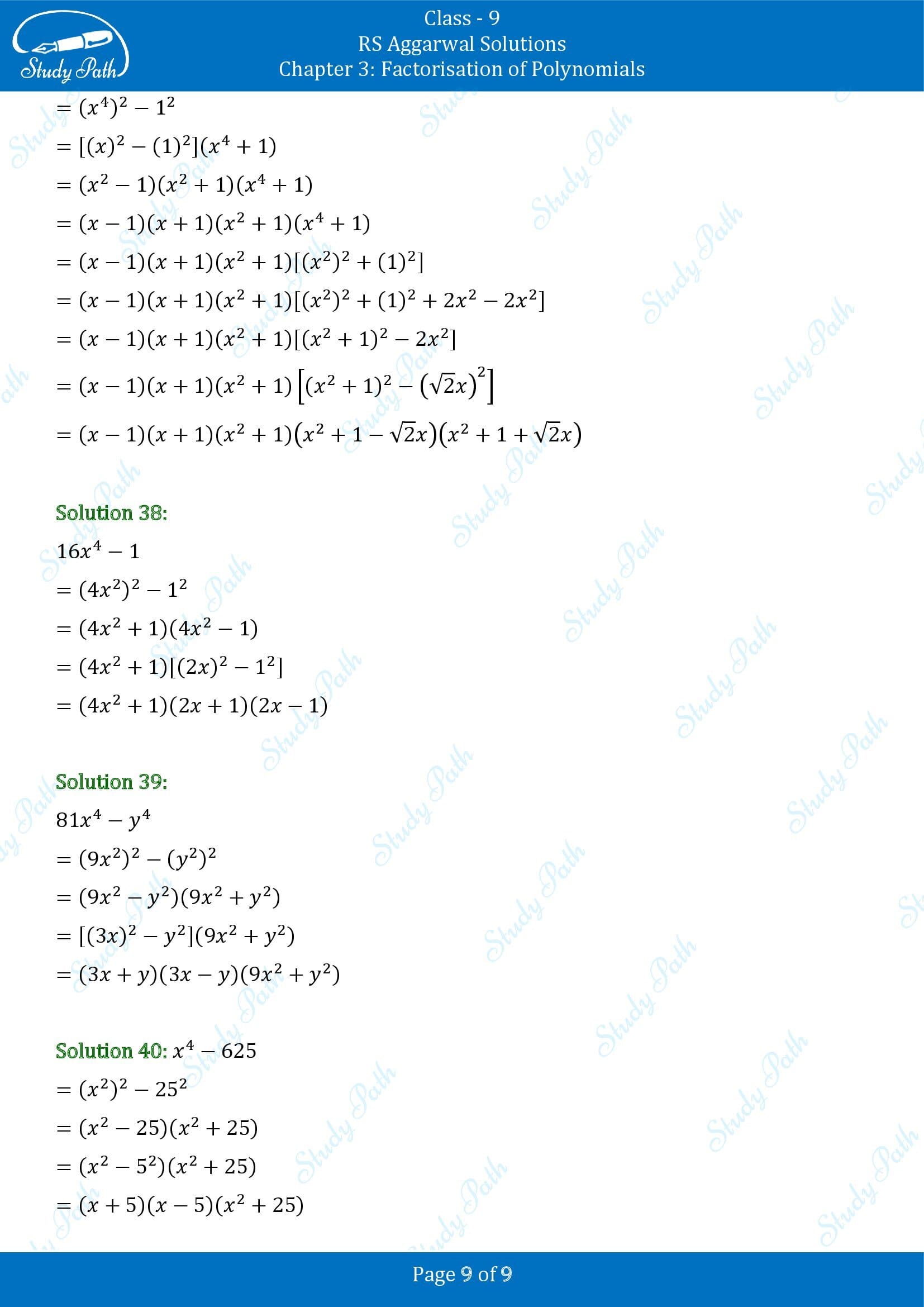 RS Aggarwal Solutions Class 9 Chapter 3 Factorisation of Polynomials Exercise 3B 0009