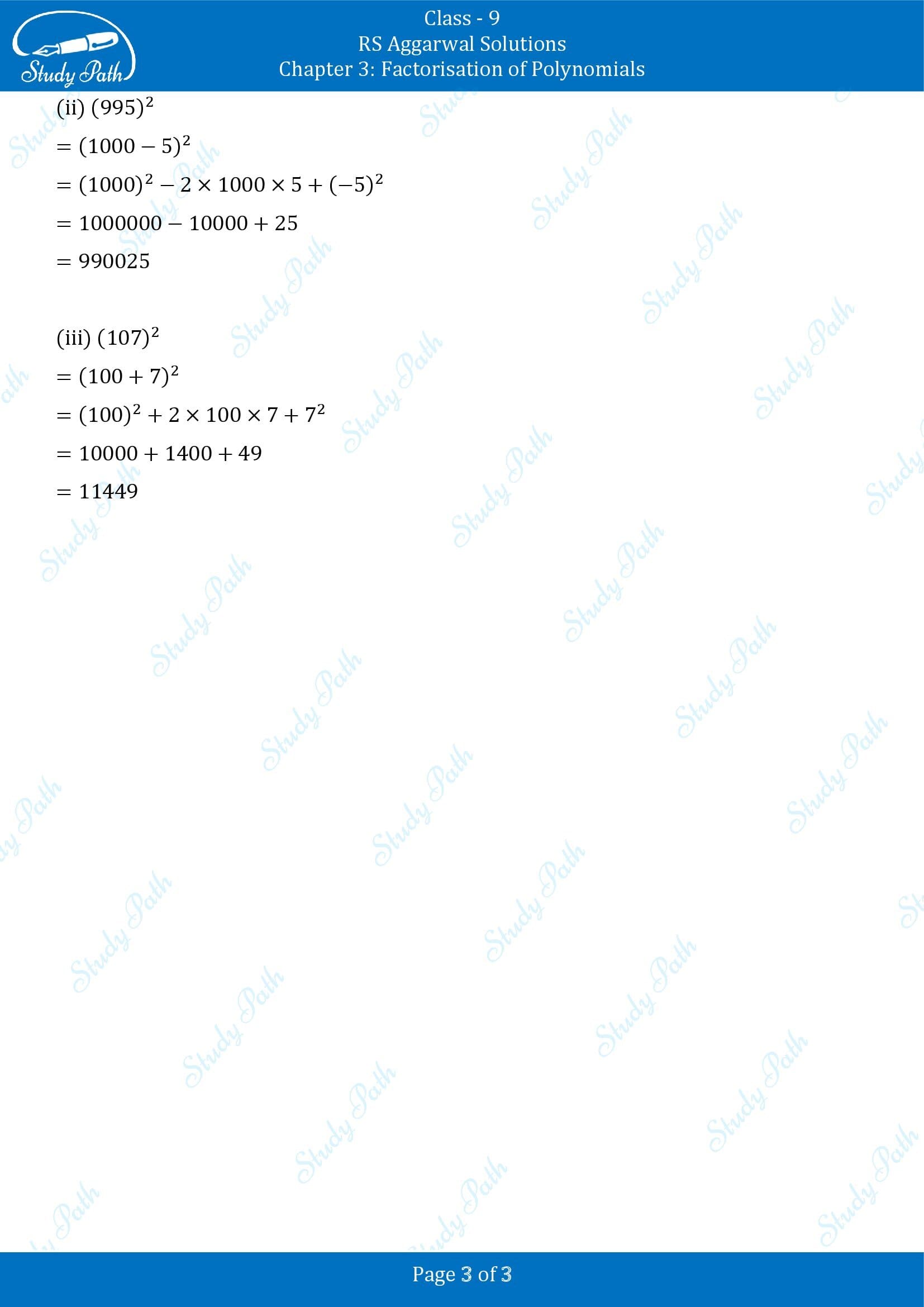 RS Aggarwal Solutions Class 9 Chapter 3 Factorisation of Polynomials Exercise 3D 0003