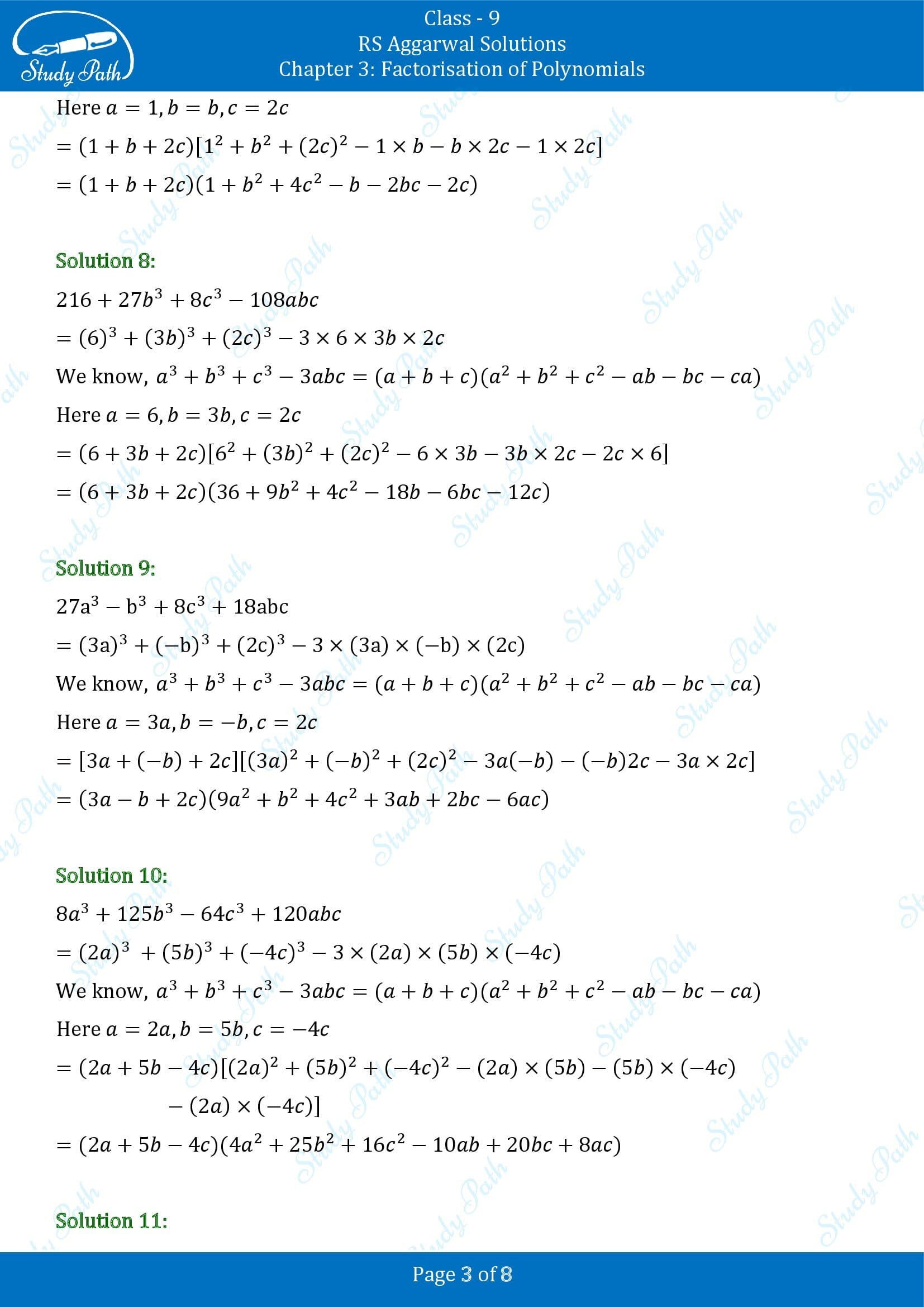 RS Aggarwal Solutions Class 9 Chapter 3 Factorisation of Polynomials Exercise 3G 0003