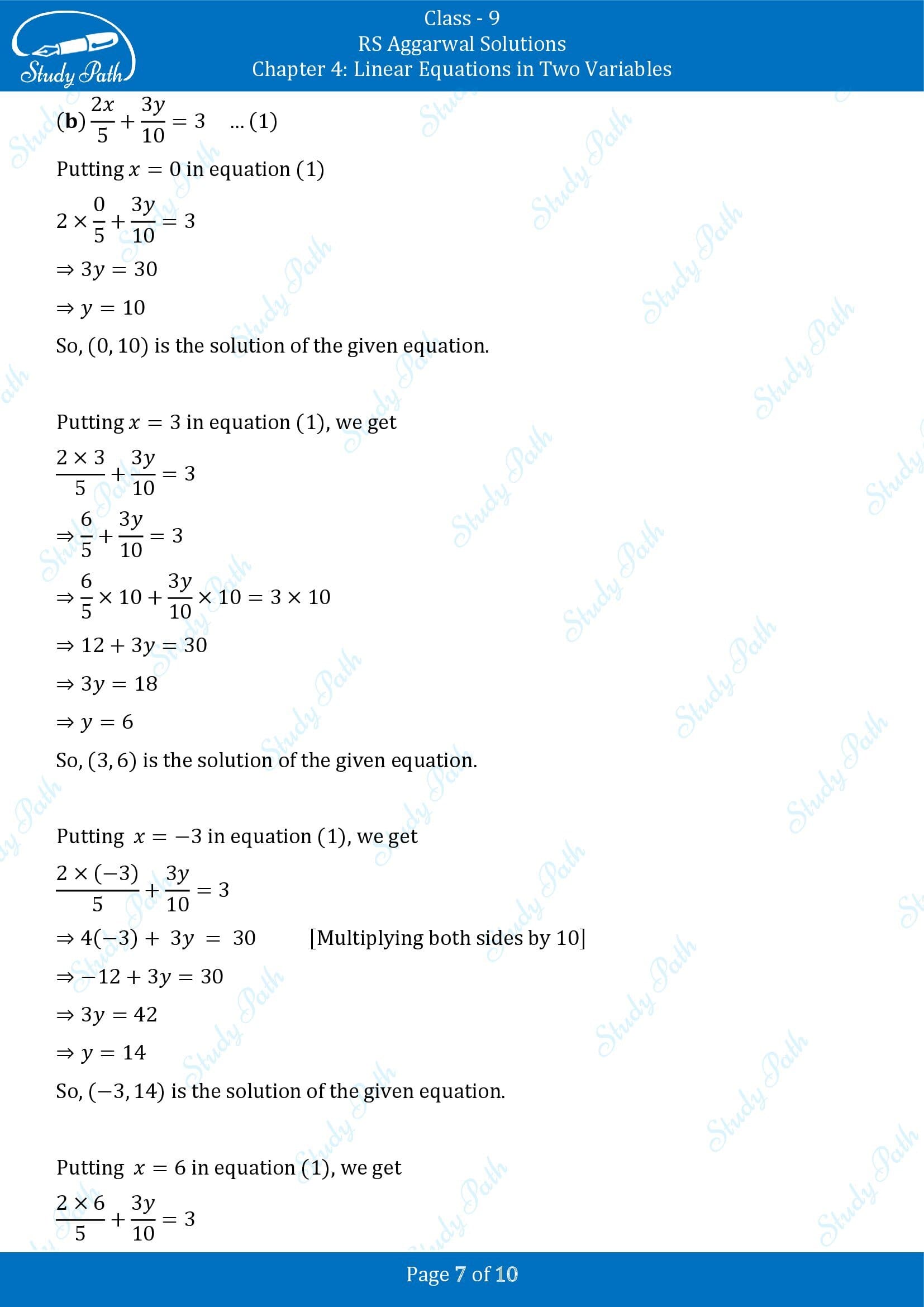 RS Aggarwal Solutions Class 9 Chapter 4 Linear Equations in Two Variables Exercise 4A 0007