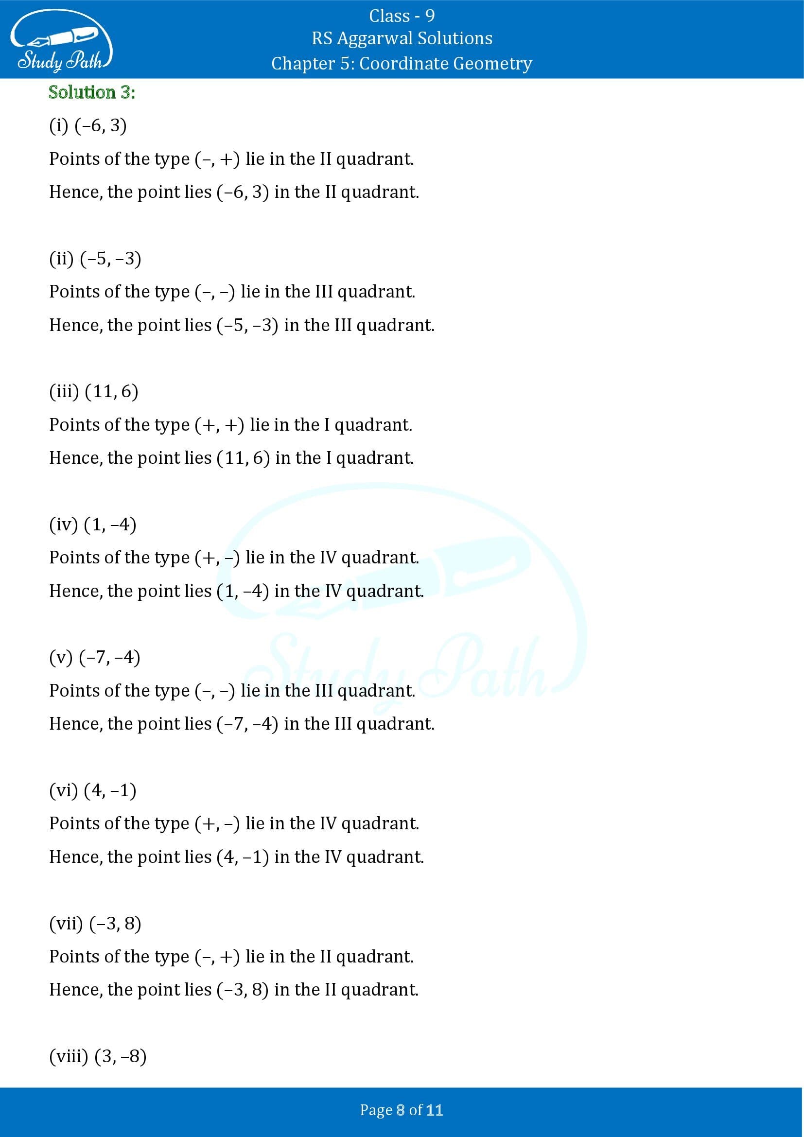 RS Aggarwal Solutions Class 9 Chapter 5 Coordinate Geometry Exercise 5 00008