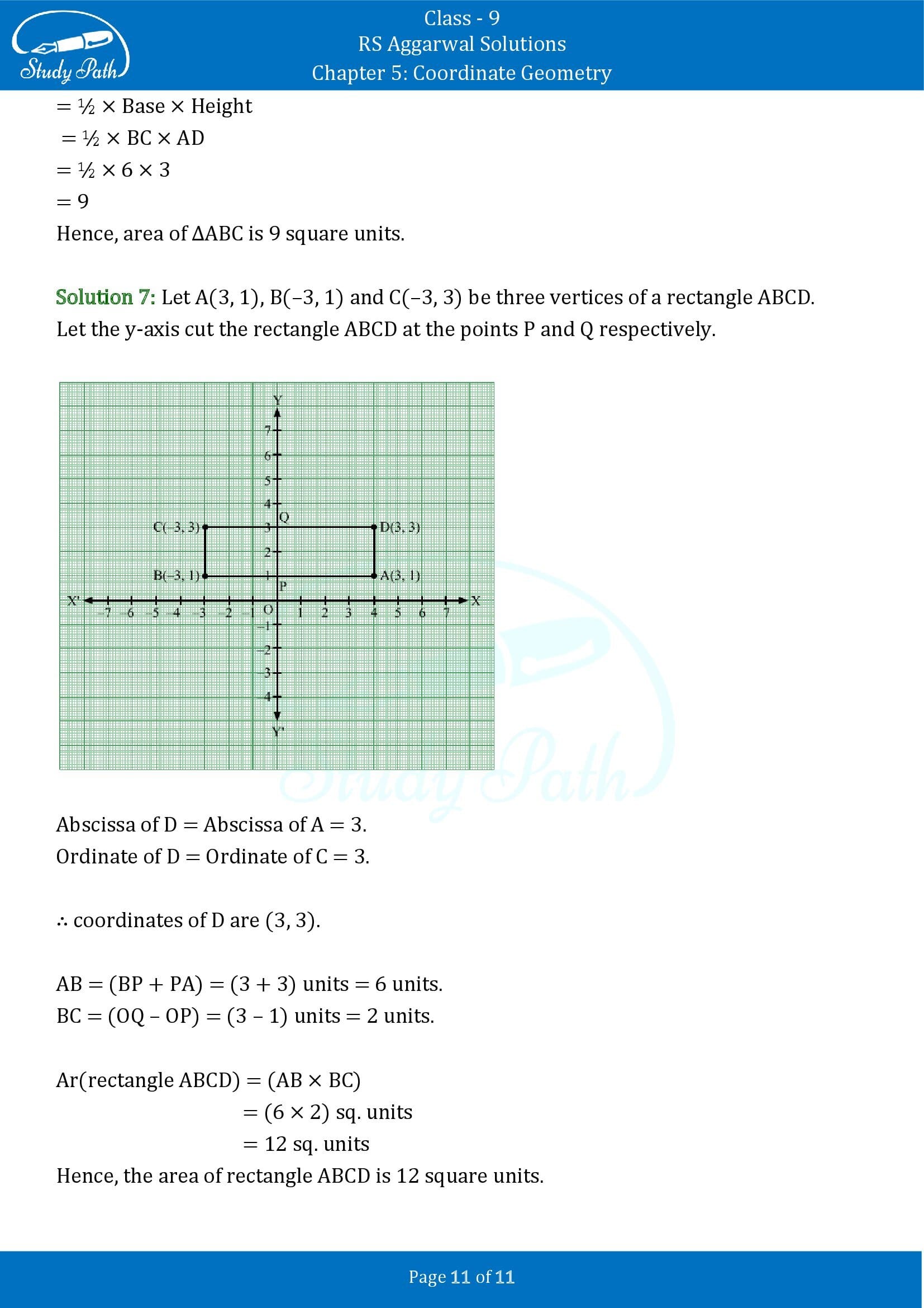 RS Aggarwal Solutions Class 9 Chapter 5 Coordinate Geometry Exercise 5 00011