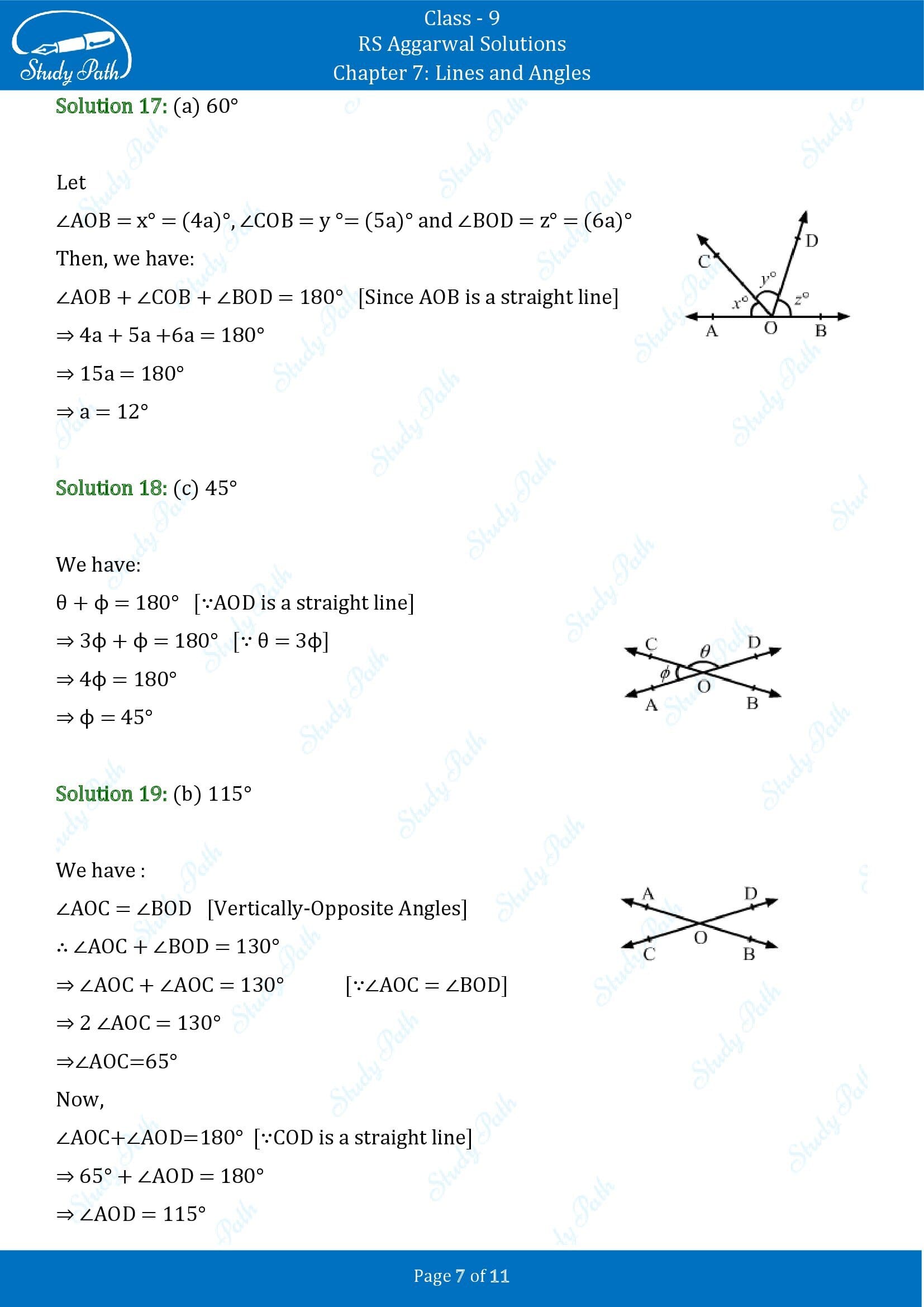 RS Aggarwal Solutions Class 9 Chapter 7 Lines and Angles Multiple Choice Questions MCQs 00007