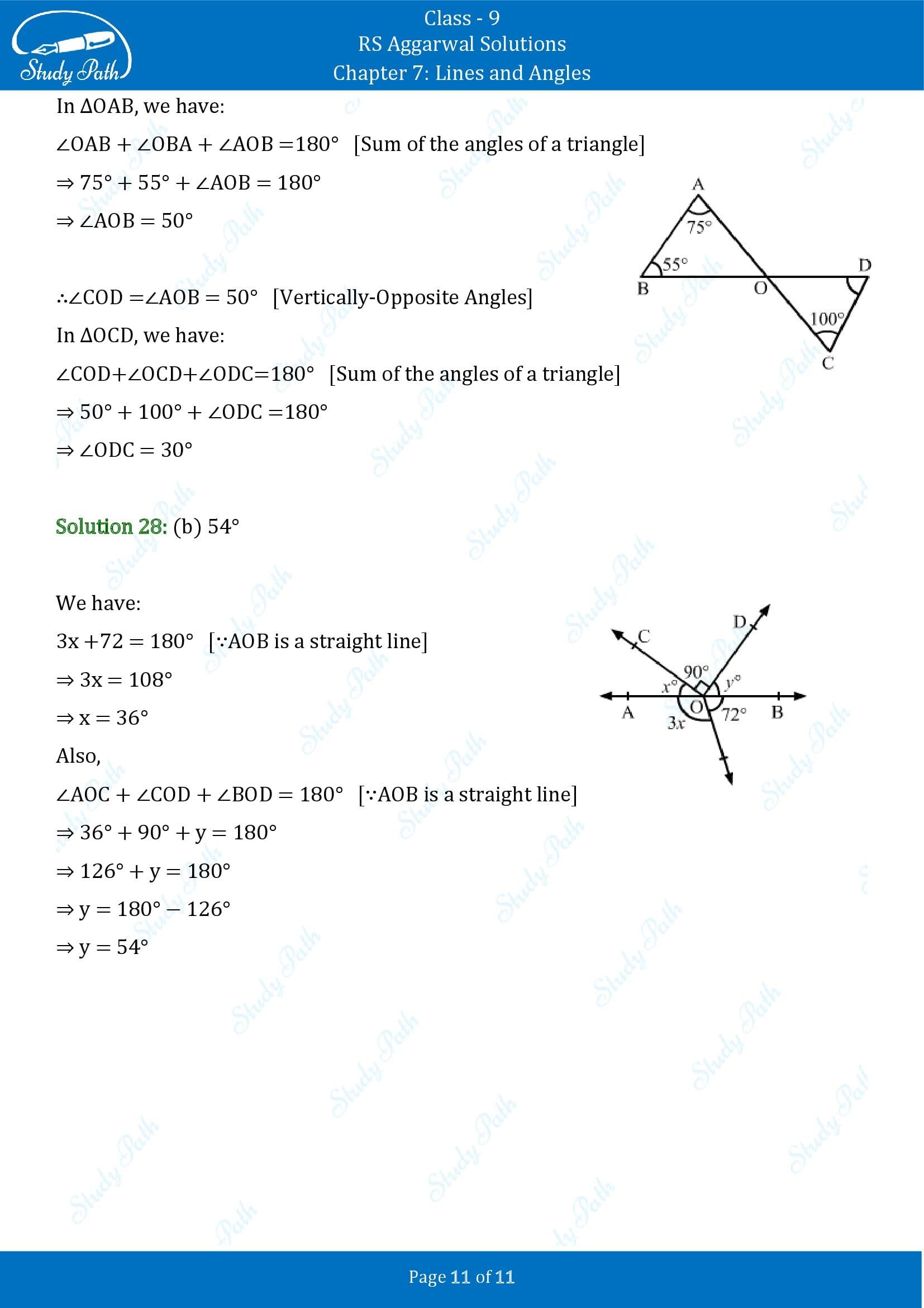 RS Aggarwal Solutions Class 9 Chapter 7 Lines and Angles Multiple Choice Questions MCQs 00011