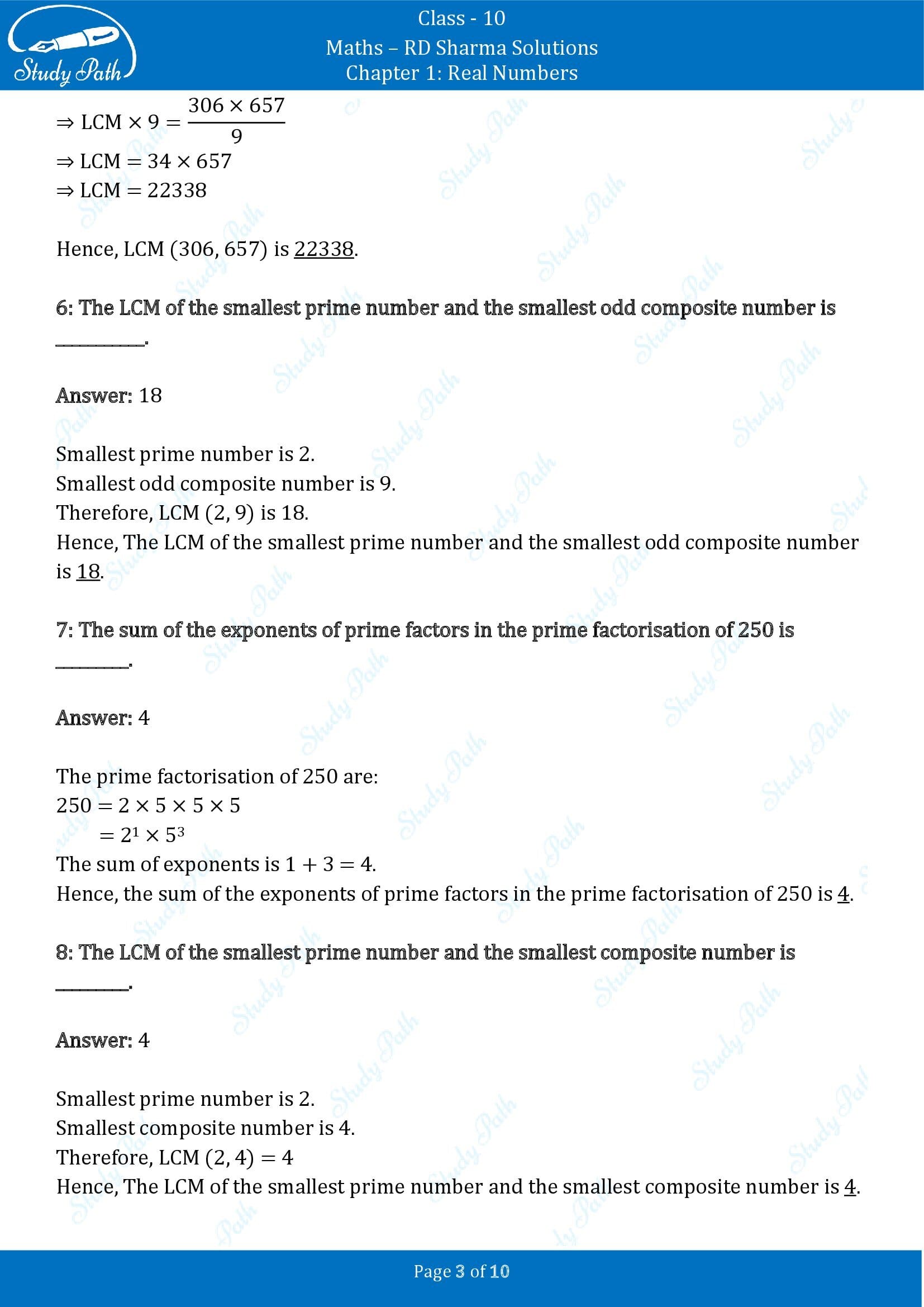 RD Sharma Solutions Class 10 Chapter 1 Real Numbers Fill in the Blank Type Questions FBQs 00003