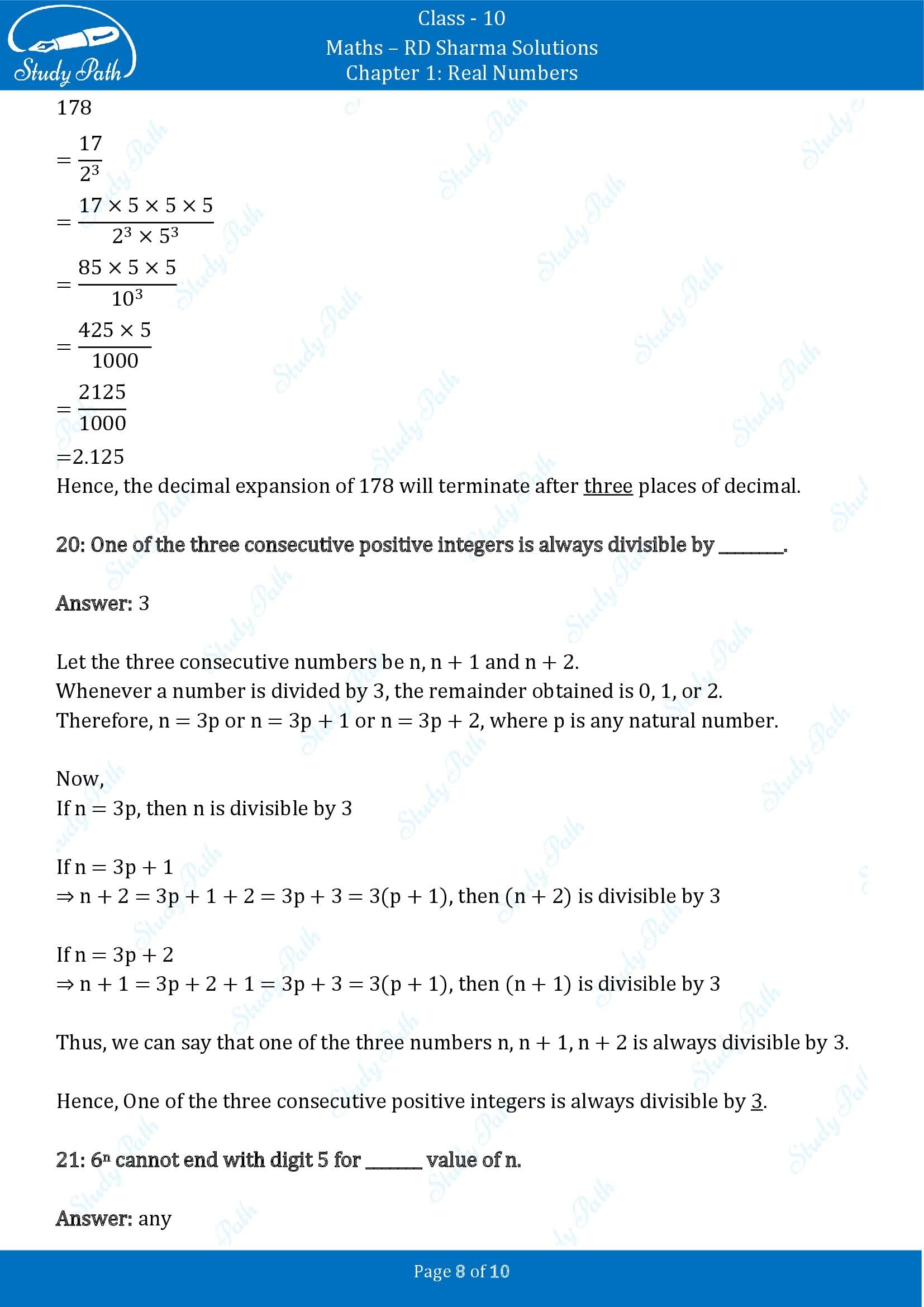 RD Sharma Solutions Class 10 Chapter 1 Real Numbers Fill in the Blank Type Questions FBQs 00008