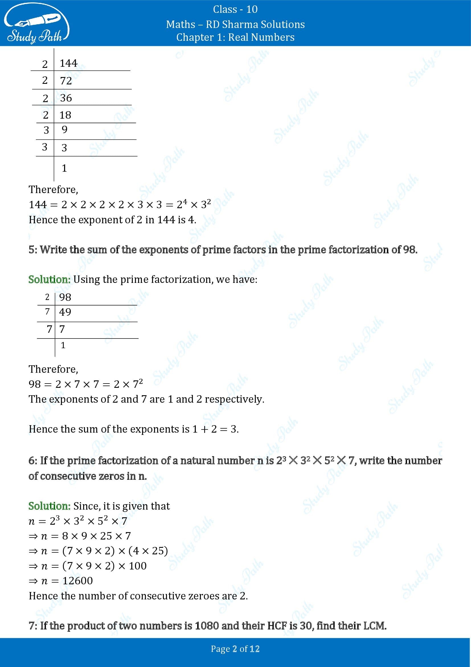 RD Sharma Solutions Class 10 Chapter 1 Real Numbers Very Short Answer Type Questions VSAQs 00002