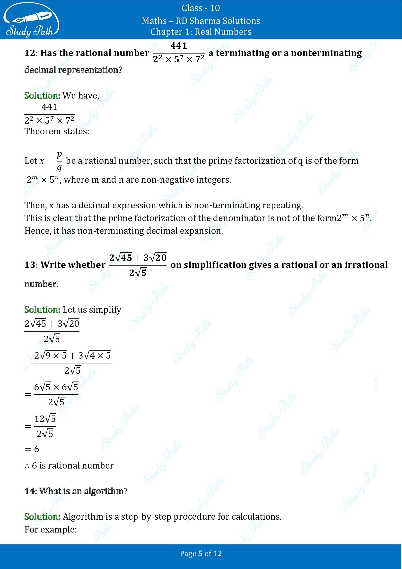 RD Sharma Solutions Class 10 Chapter 1 Real Numbers Very Short Answer Type Questions VSAQs 00005