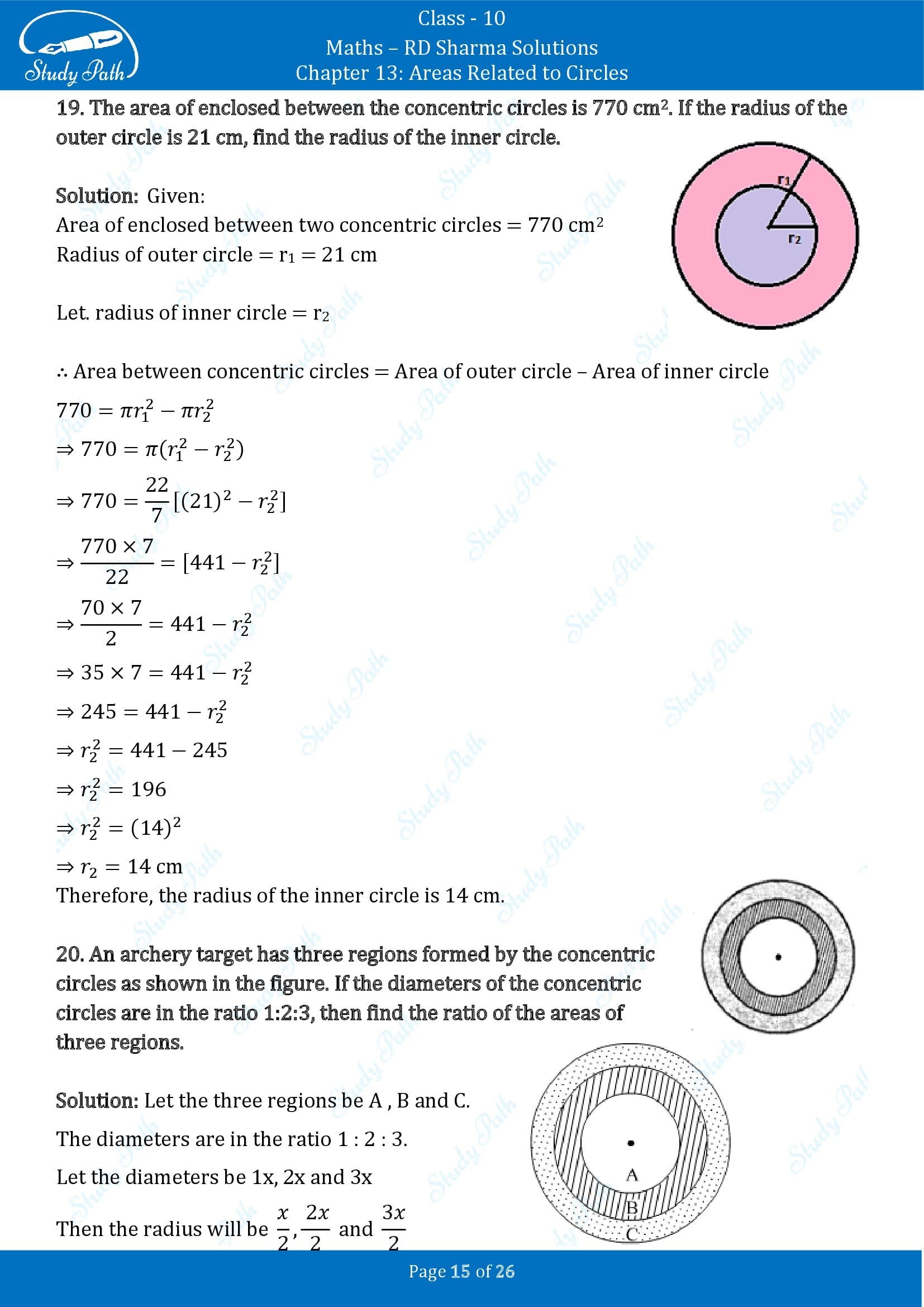 RD Sharma Solutions Class 10 Chapter 13 Areas Related to Circles Exercise 13.1 00015