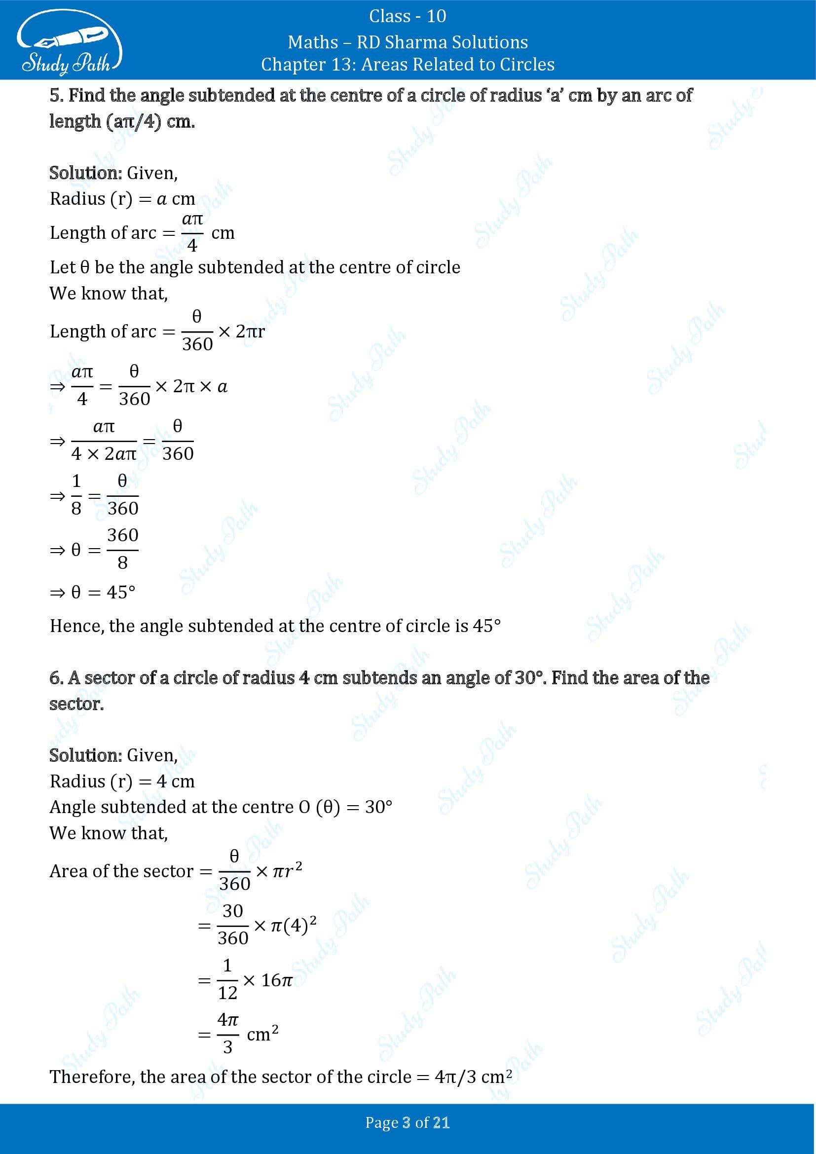 RD Sharma Solutions Class 10 Chapter 13 Areas Related to Circles Exercise 13.2 00003