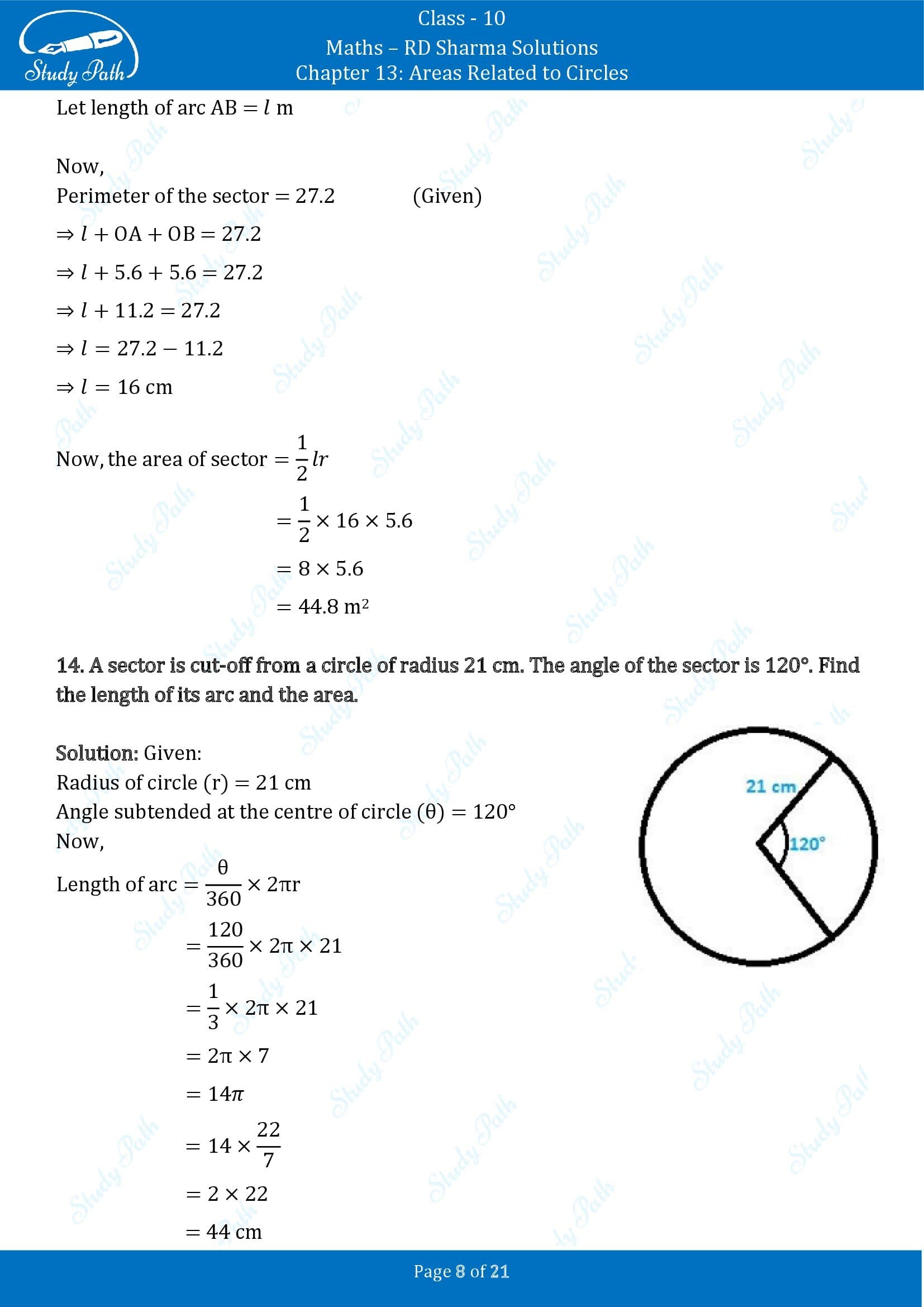 RD Sharma Solutions Class 10 Chapter 13 Areas Related to Circles Exercise 13.2 00008