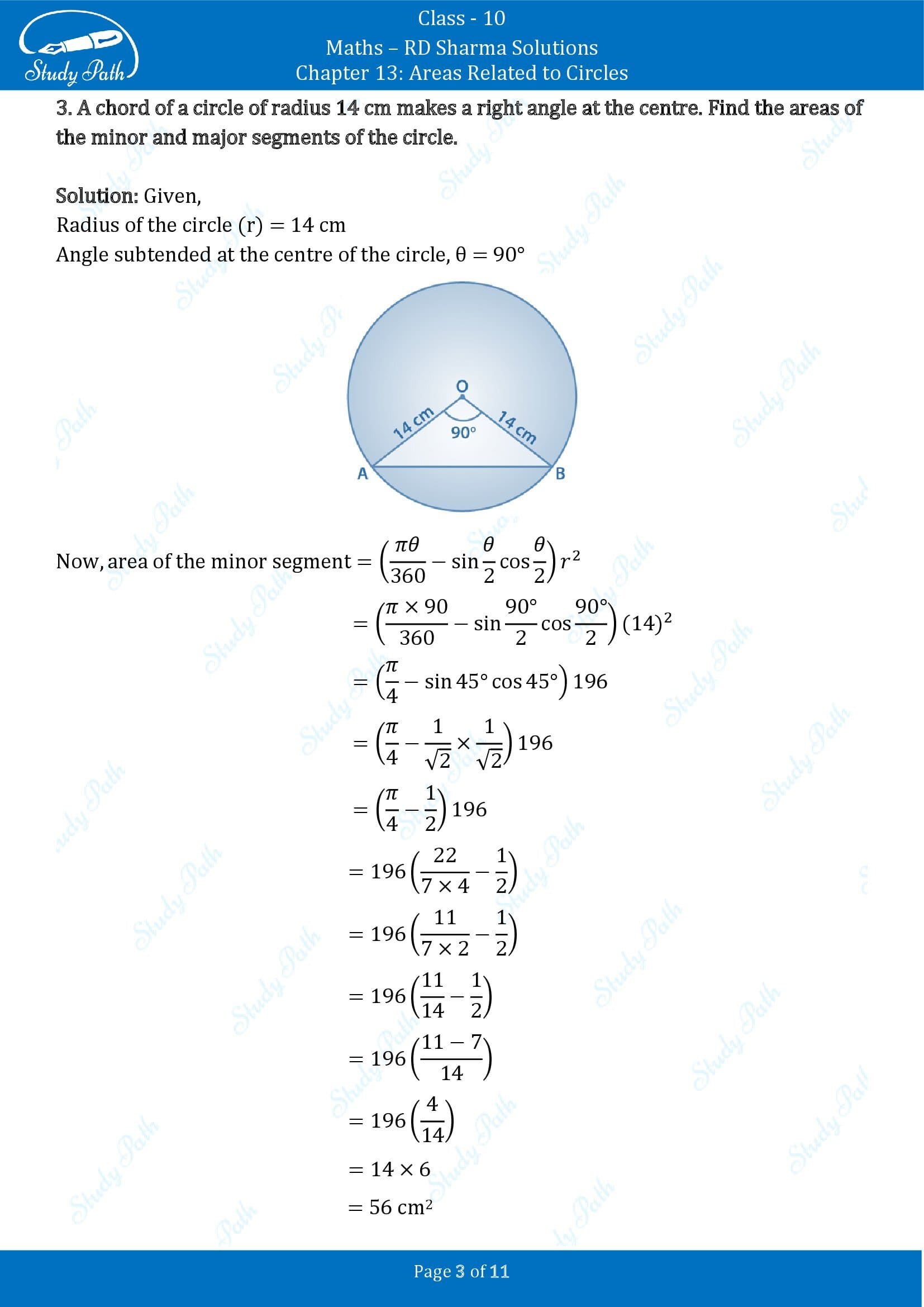RD Sharma Solutions Class 10 Chapter 13 Areas Related to Circles Exercise 13.3 00003
