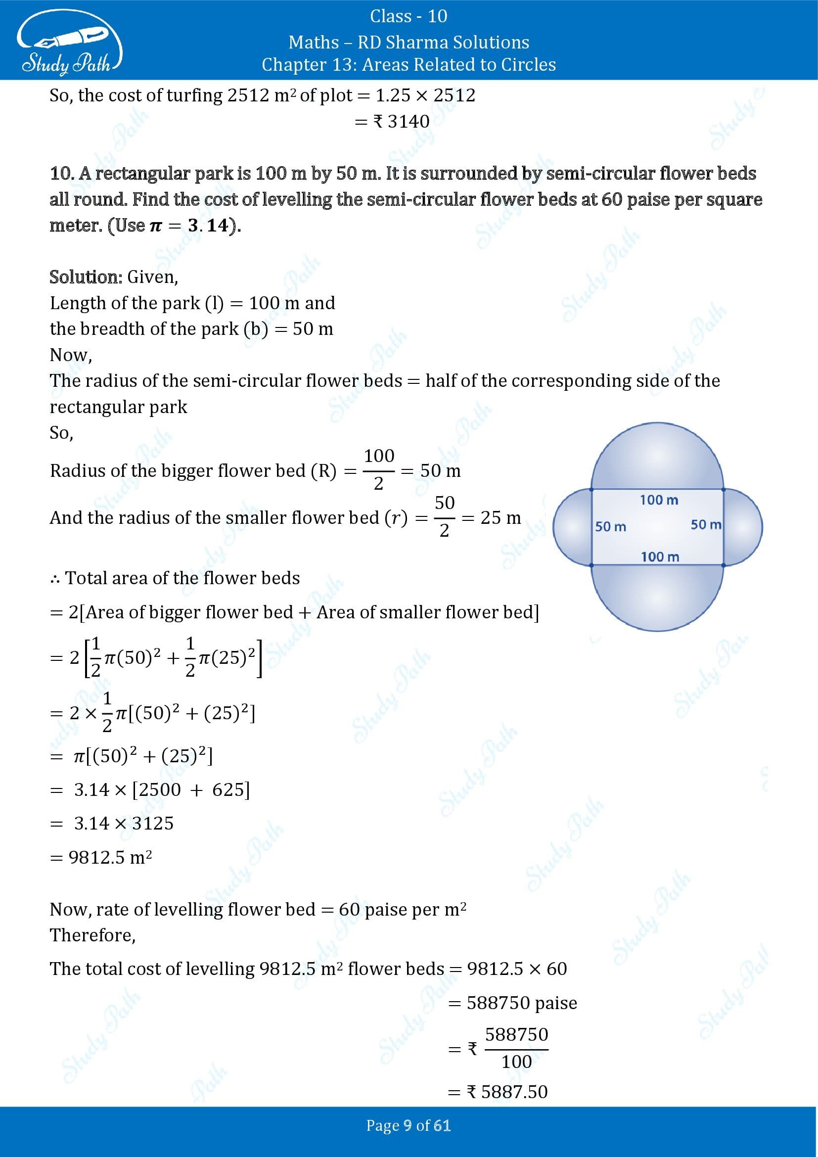 RD Sharma Solutions Class 10 Chapter 13 Areas Related to Circles Exercise 13.4 00009
