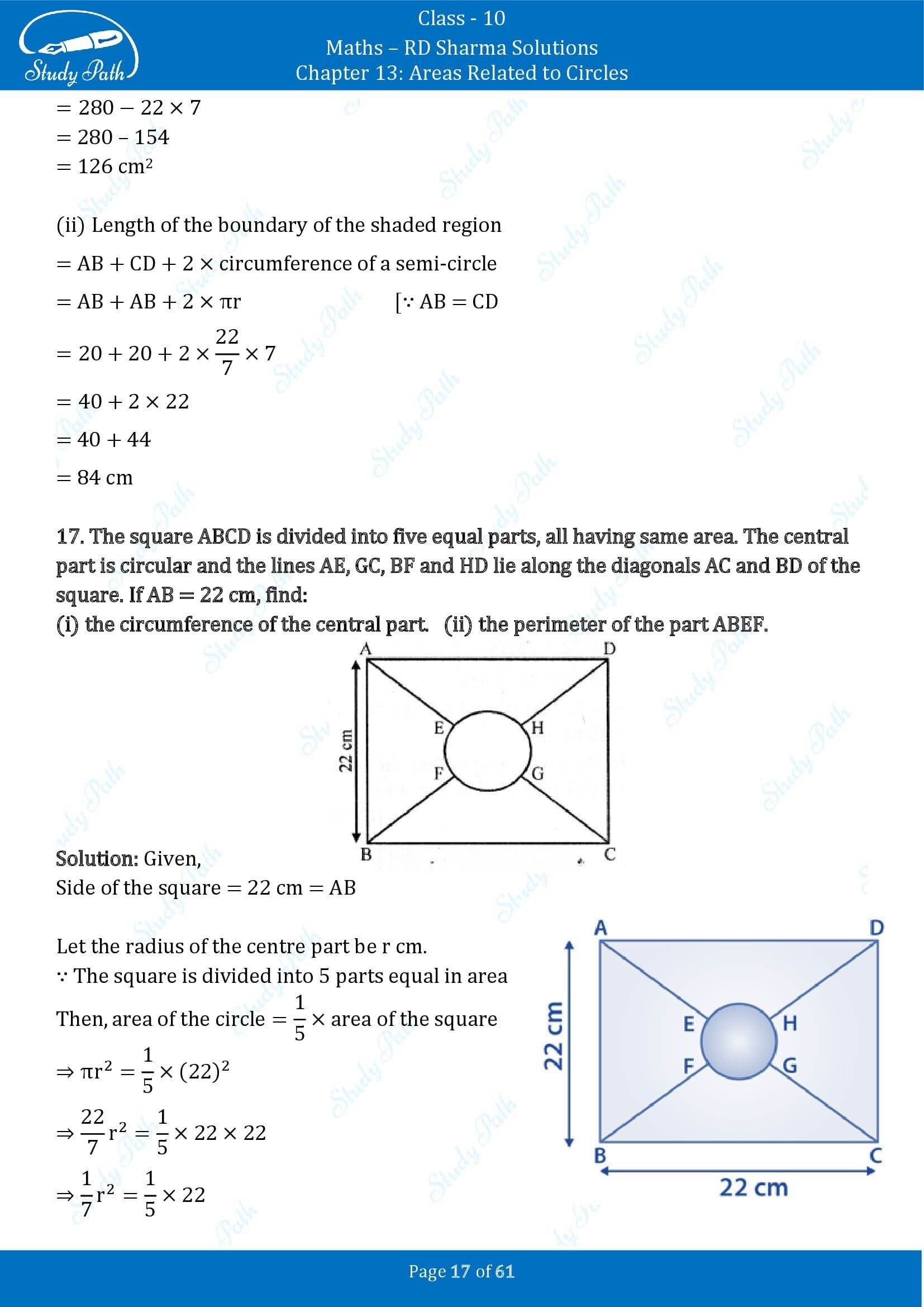 RD Sharma Solutions Class 10 Chapter 13 Areas Related to Circles Exercise 13.4 00017