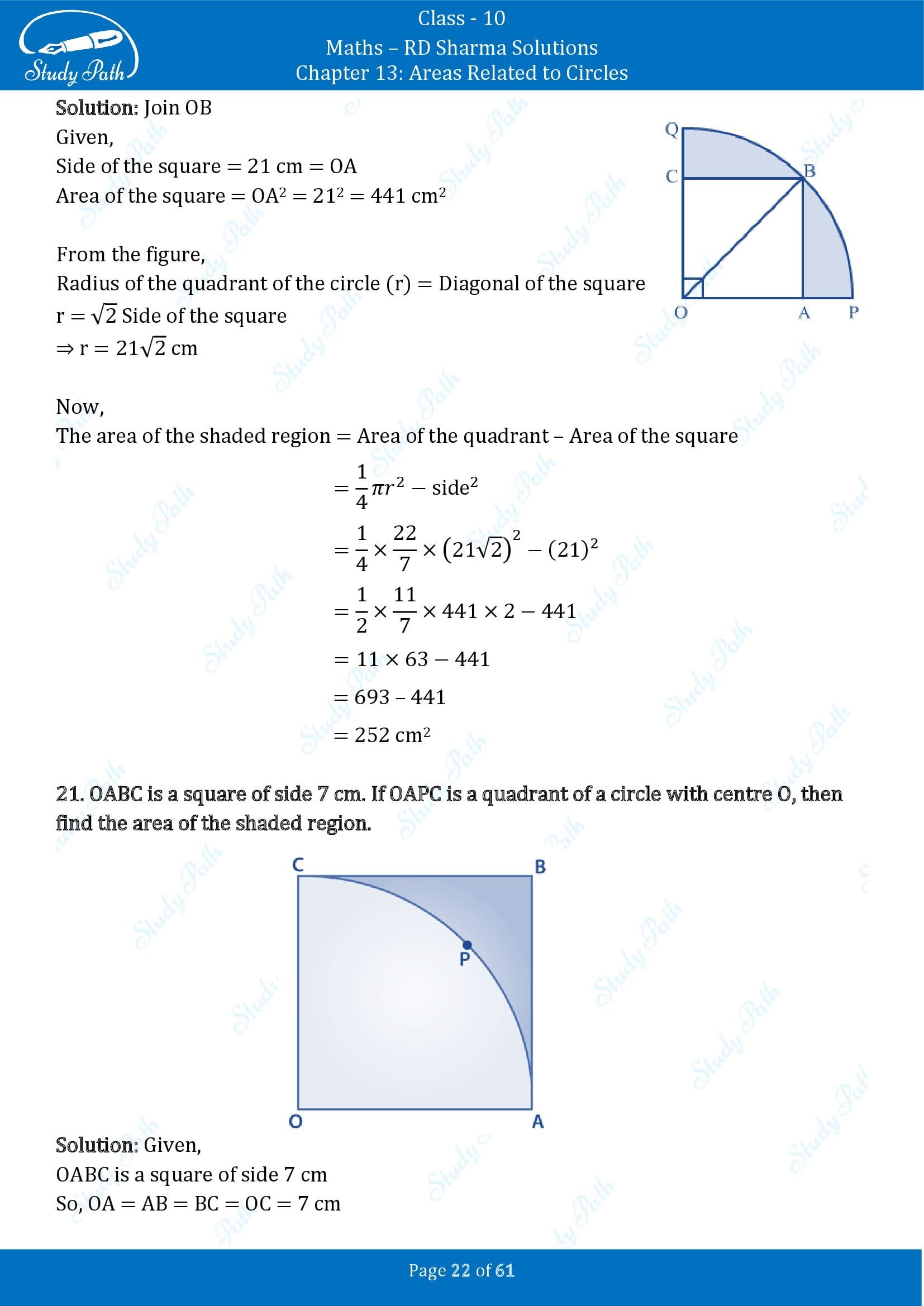 RD Sharma Solutions Class 10 Chapter 13 Areas Related to Circles Exercise 13.4 00022