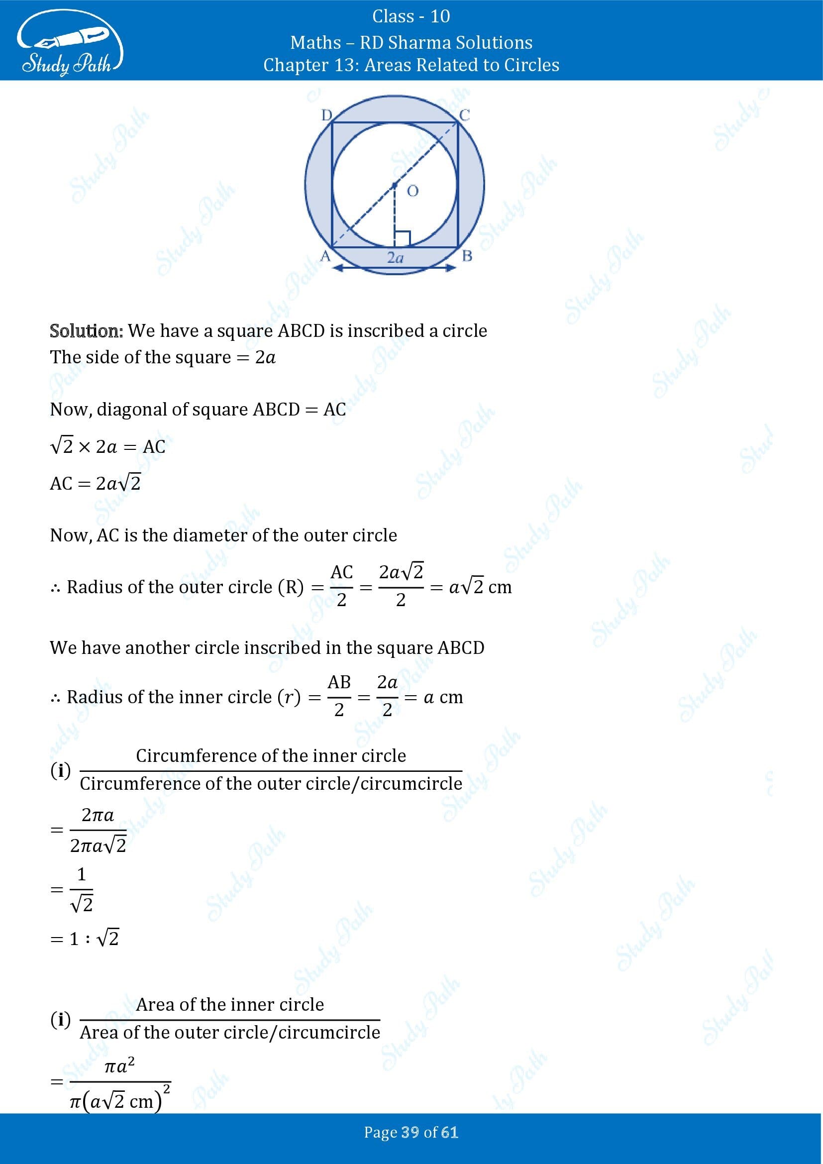 RD Sharma Solutions Class 10 Chapter 13 Areas Related to Circles Exercise 13.4 00039