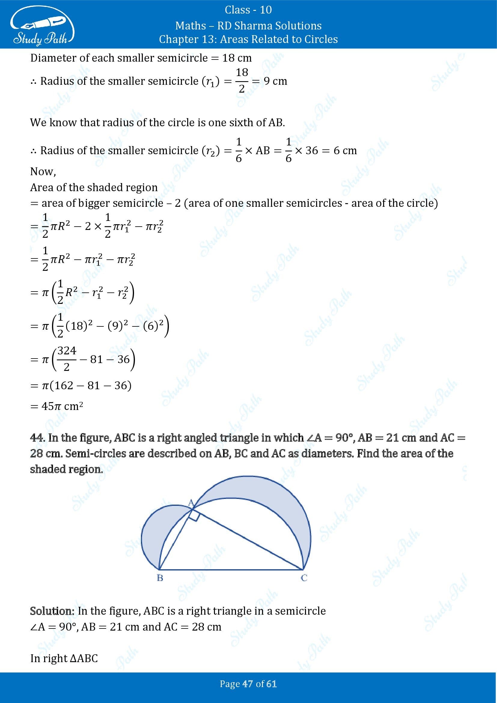 RD Sharma Solutions Class 10 Chapter 13 Areas Related to Circles Exercise 13.4 00047