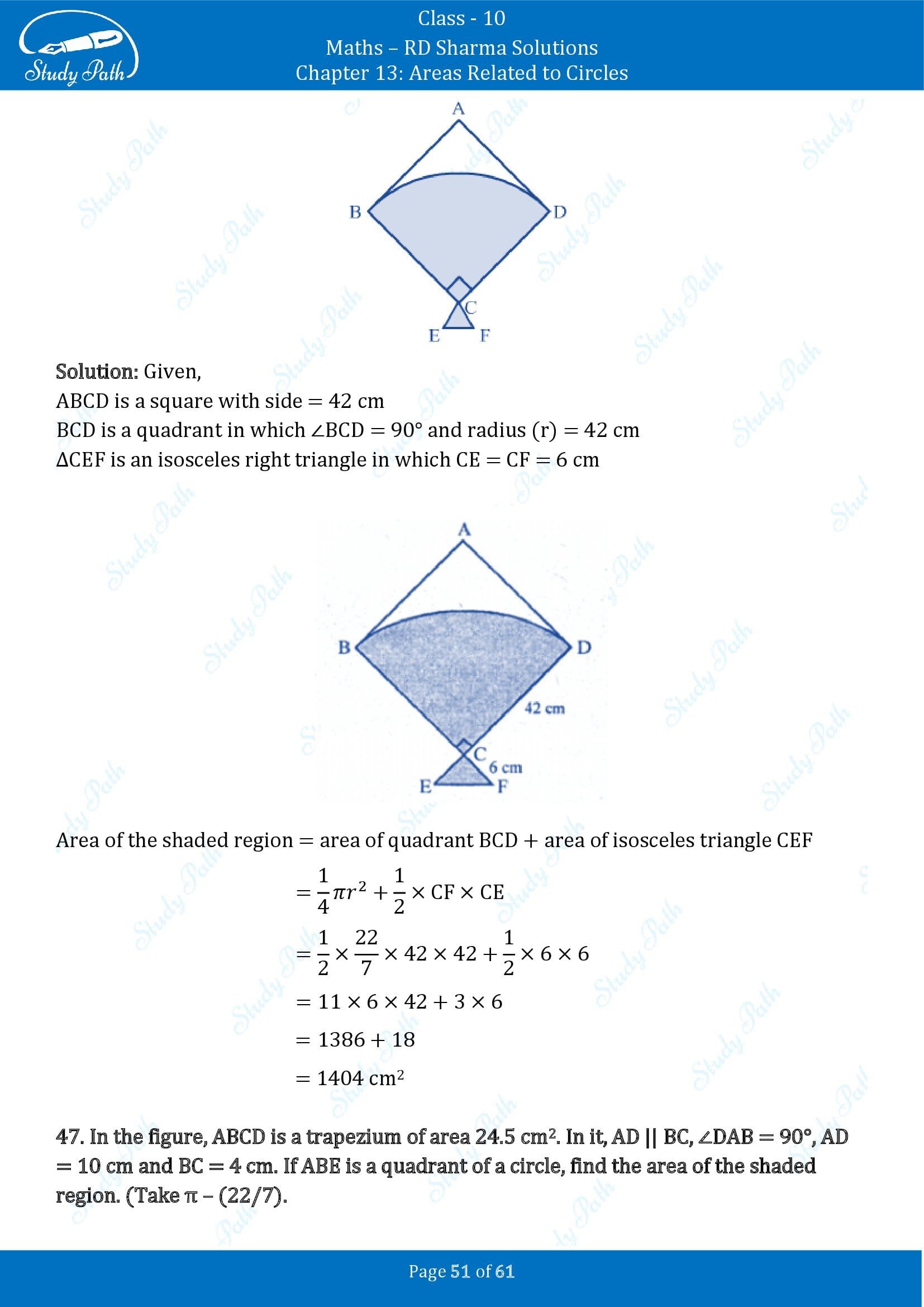 RD Sharma Solutions Class 10 Chapter 13 Areas Related to Circles Exercise 13.4 00051