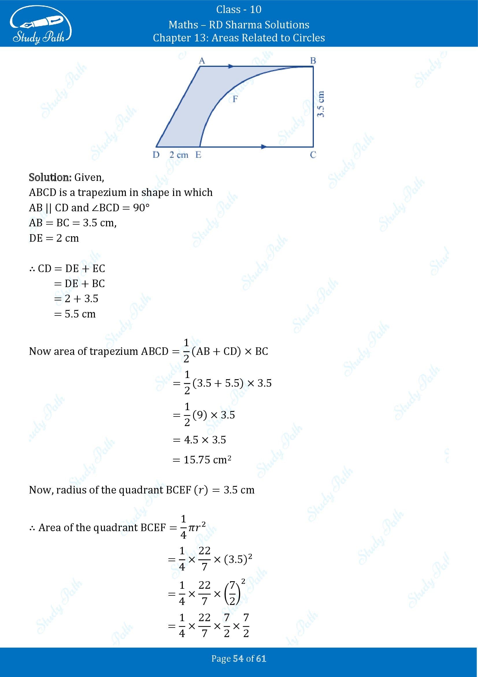 RD Sharma Solutions Class 10 Chapter 13 Areas Related to Circles Exercise 13.4 00054
