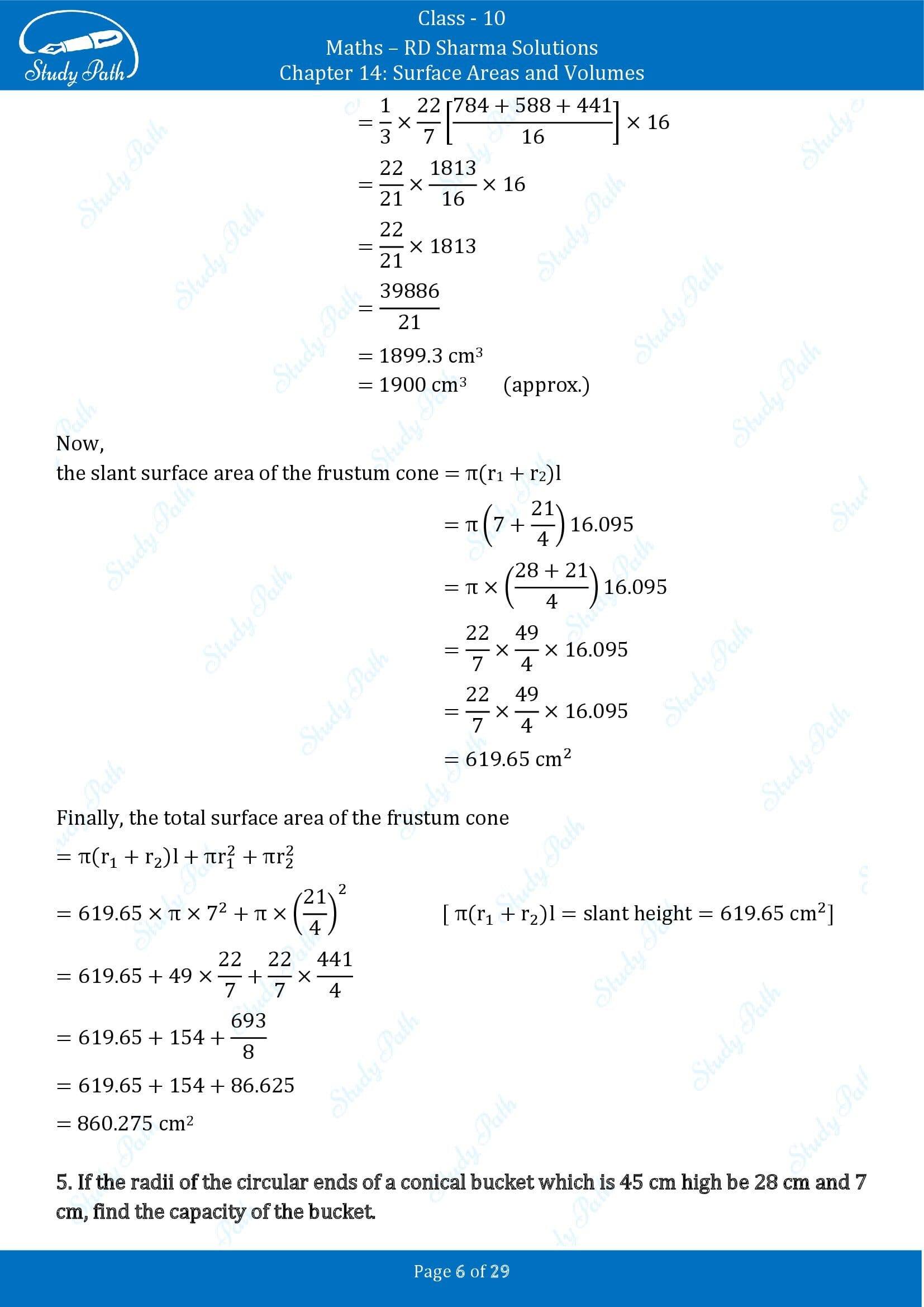 RD Sharma Solutions Class 10 Chapter 14 Surface Areas and Volumes Exercise 14.3 00006