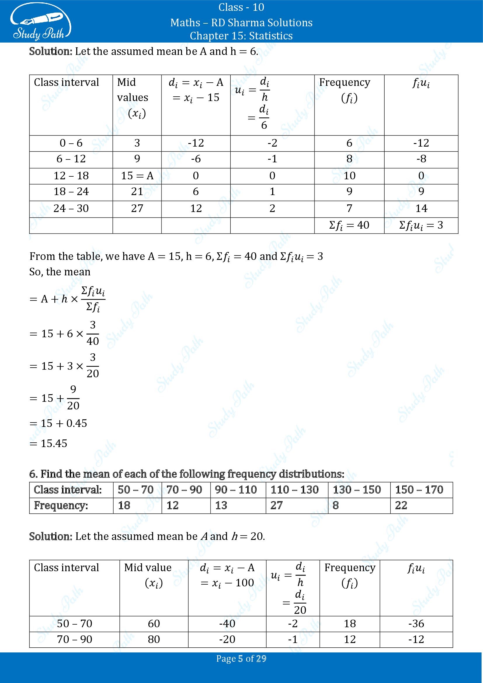 RD Sharma Solutions Class 10 Chapter 15 Statistics Exercise 15.3 0005