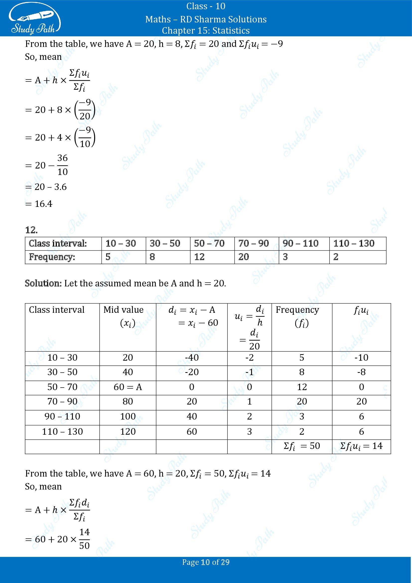 RD Sharma Solutions Class 10 Chapter 15 Statistics Exercise 15.3 0010