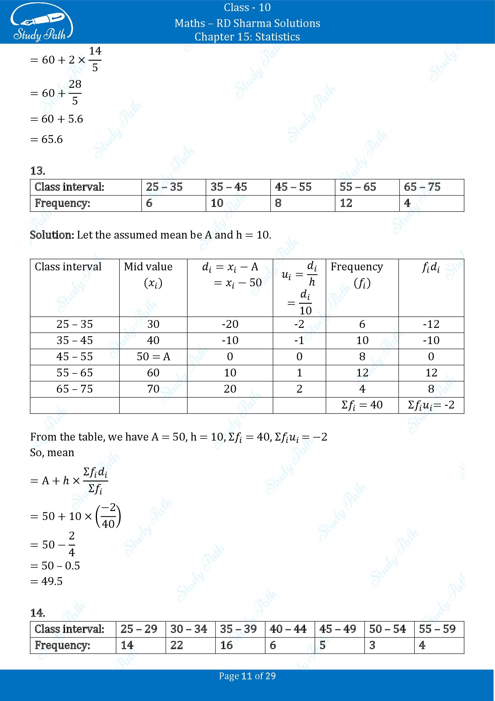 RD Sharma Solutions Class 10 Chapter 15 Statistics Exercise 15.3 0011