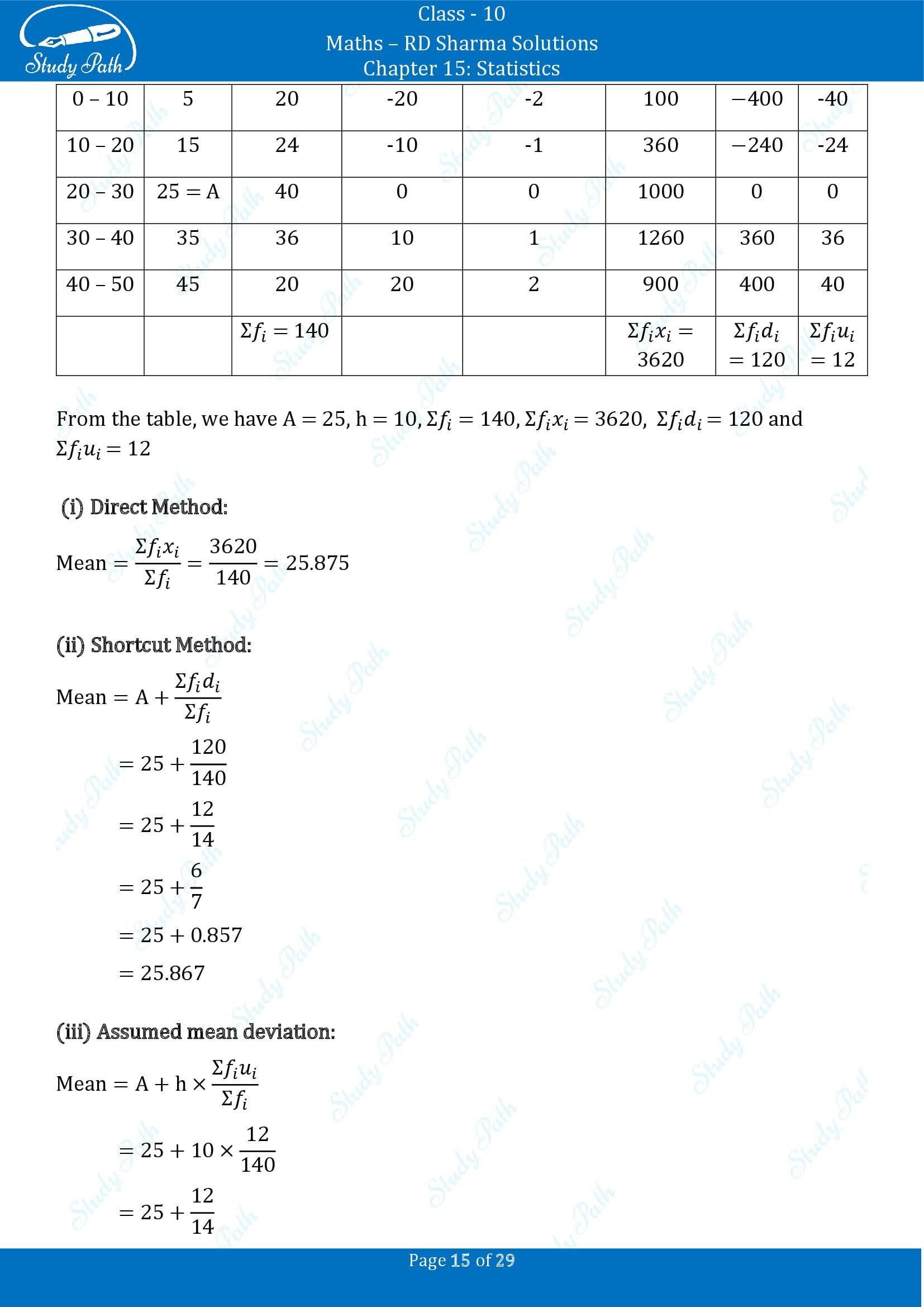 RD Sharma Solutions Class 10 Chapter 15 Statistics Exercise 15.3 0015