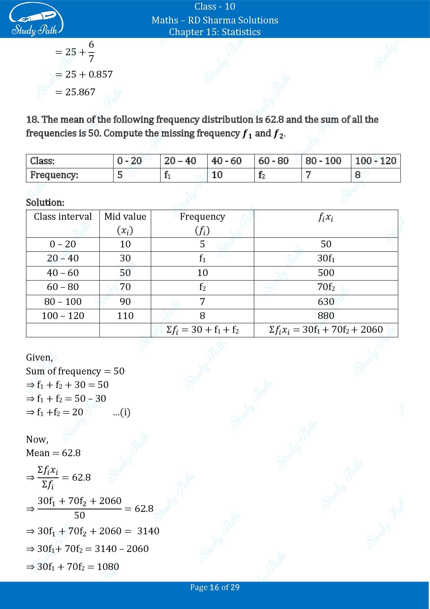 RD Sharma Solutions Class 10 Chapter 15 Statistics Exercise 15.3 0016