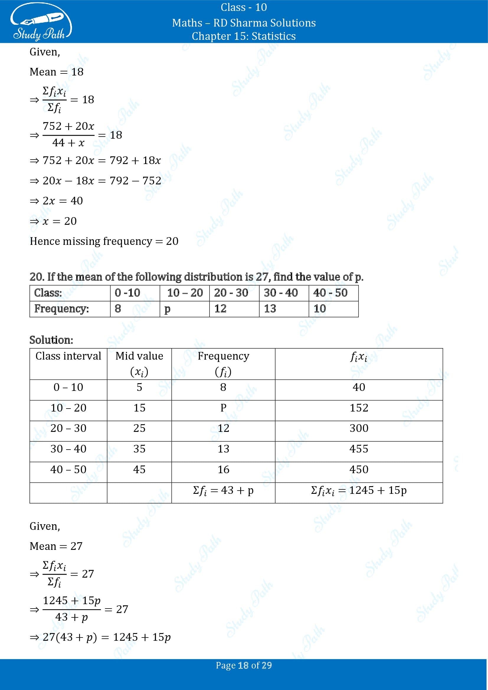 RD Sharma Solutions Class 10 Chapter 15 Statistics Exercise 15.3 0018