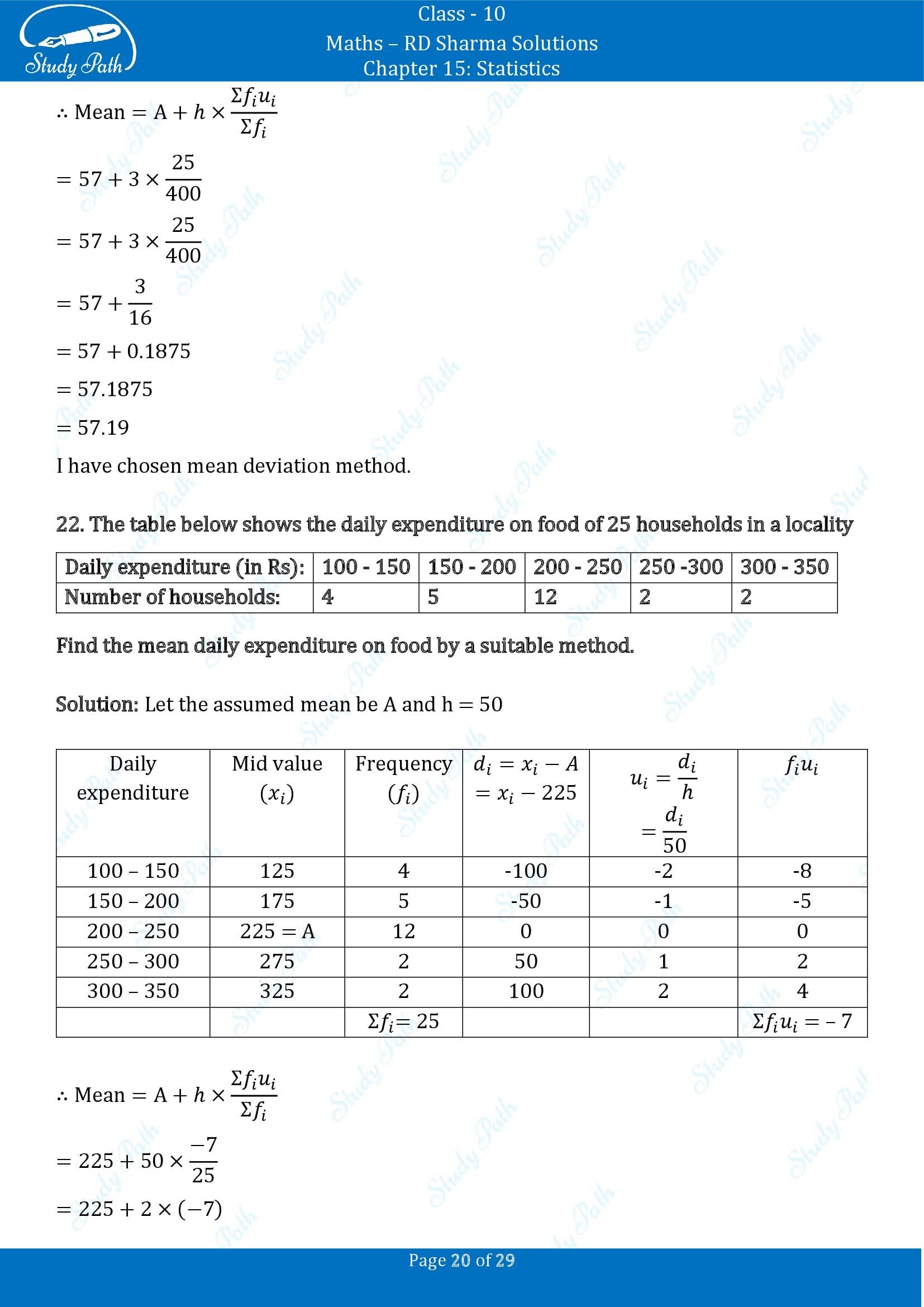 RD Sharma Solutions Class 10 Chapter 15 Statistics Exercise 15.3 0020
