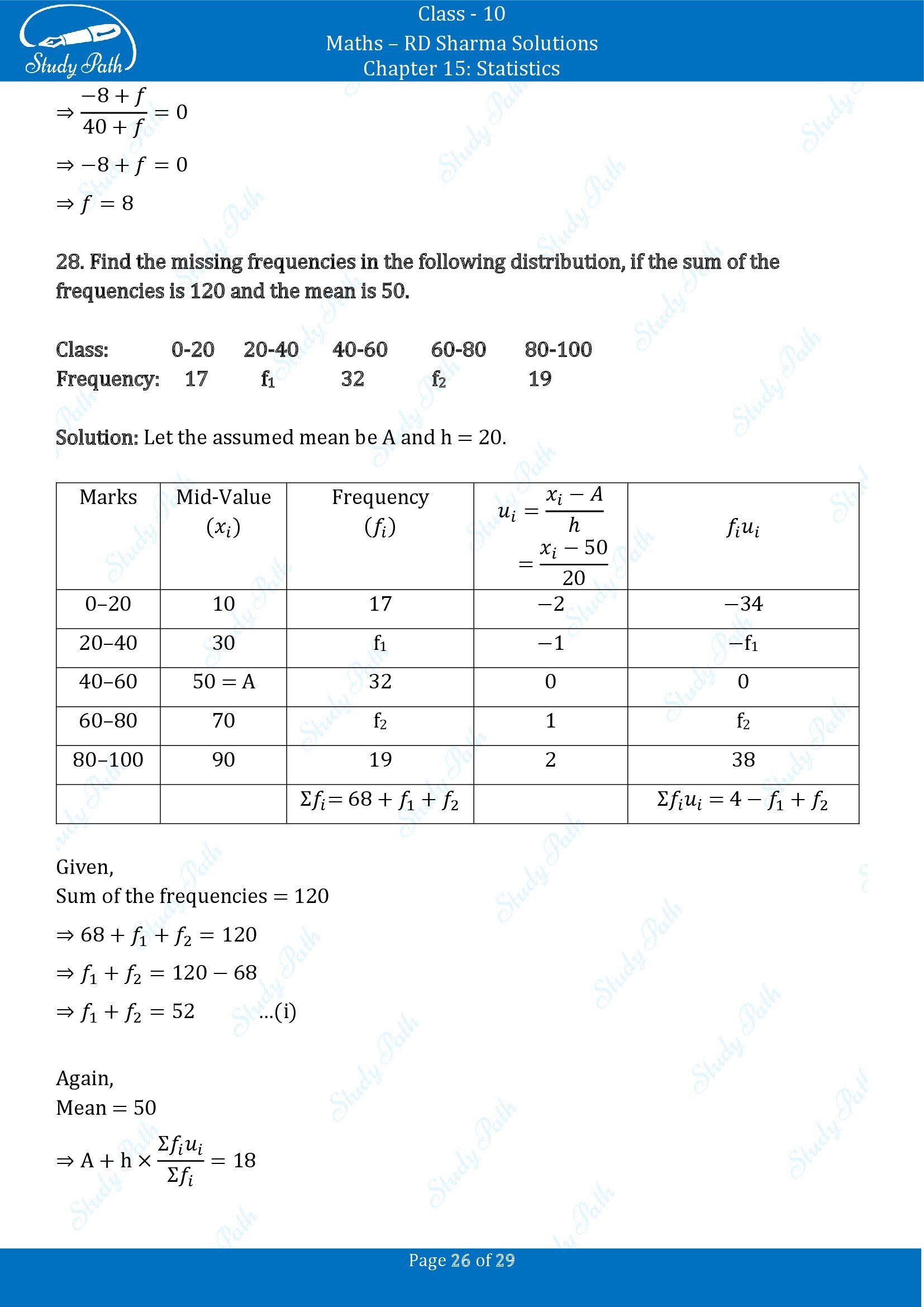 RD Sharma Solutions Class 10 Chapter 15 Statistics Exercise 15.3 0026