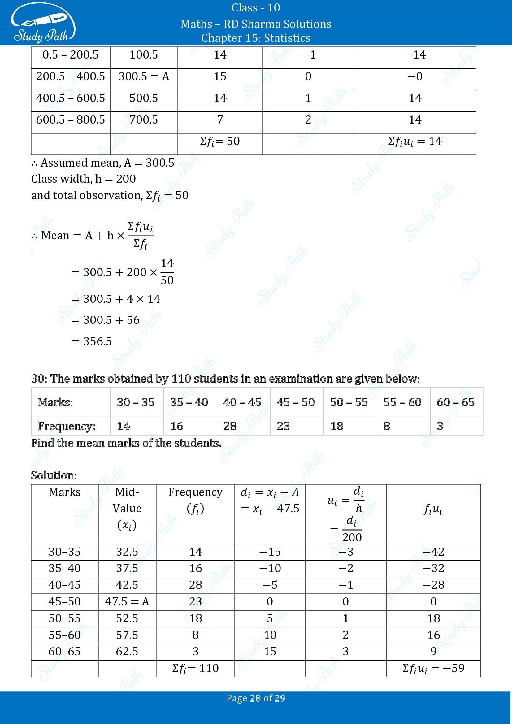 RD Sharma Solutions Class 10 Chapter 15 Statistics Exercise 15.3 0028