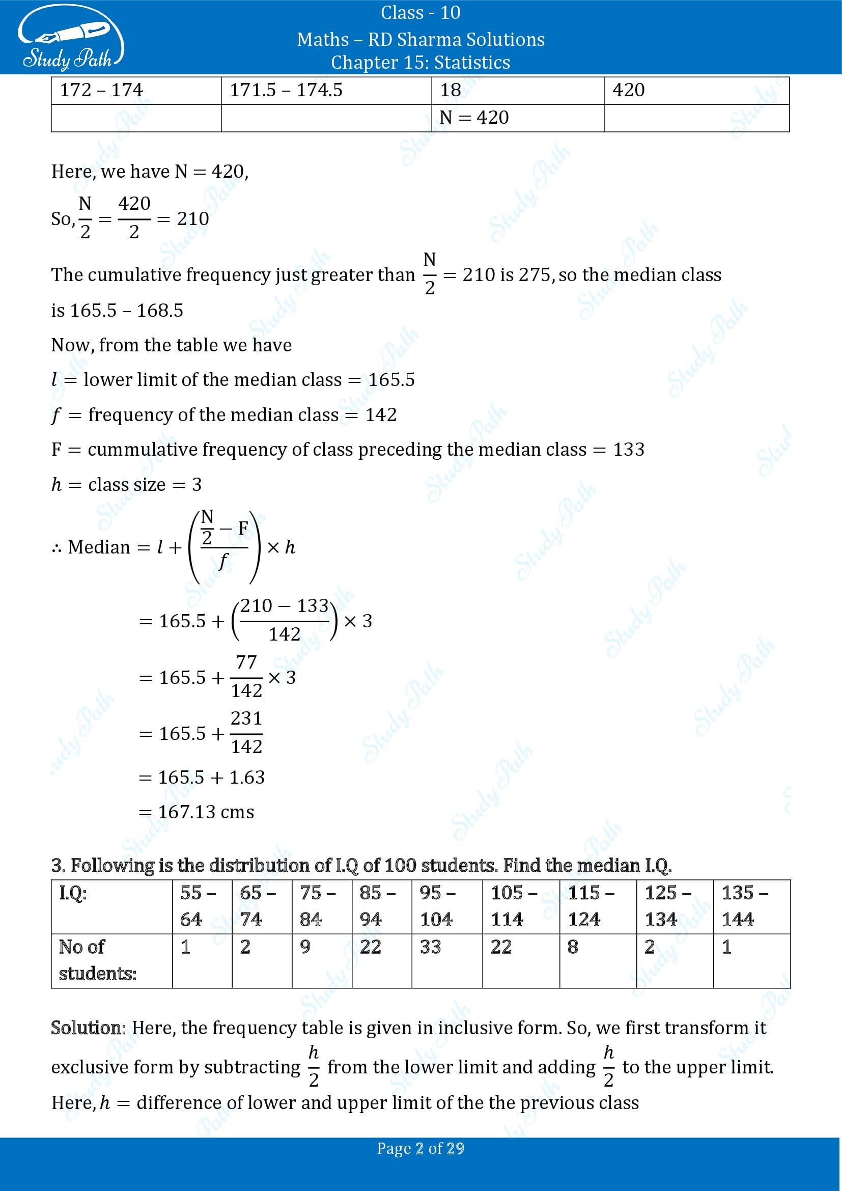 RD Sharma Solutions Class 10 Chapter 15 Statistics Exercise 15.4 00002