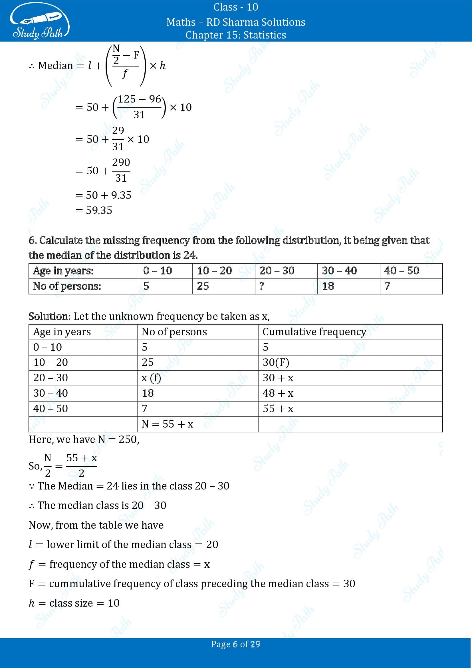 RD Sharma Solutions Class 10 Chapter 15 Statistics Exercise 15.4 00006