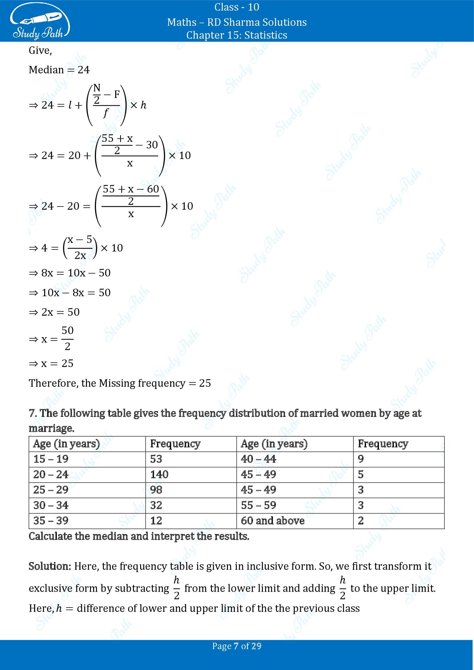 RD Sharma Solutions Class 10 Chapter 15 Statistics Exercise 15.4 00007