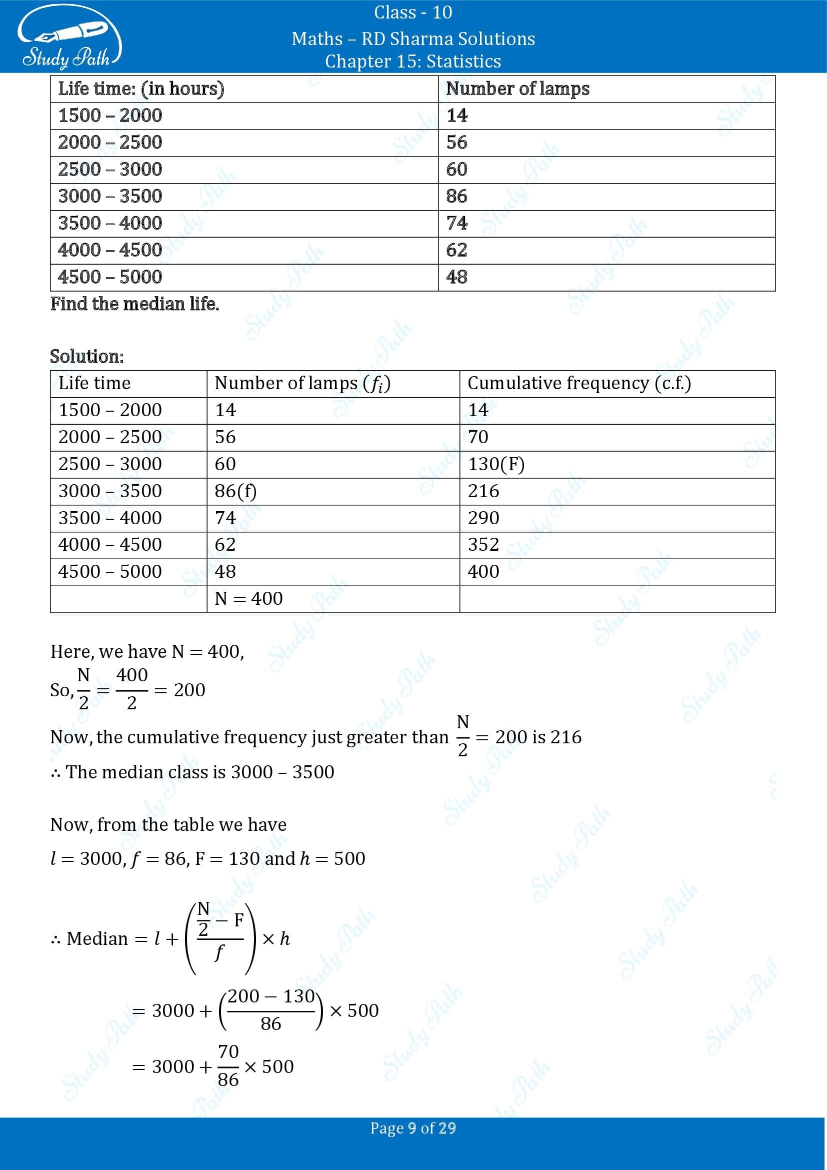 RD Sharma Solutions Class 10 Chapter 15 Statistics Exercise 15.4 00009