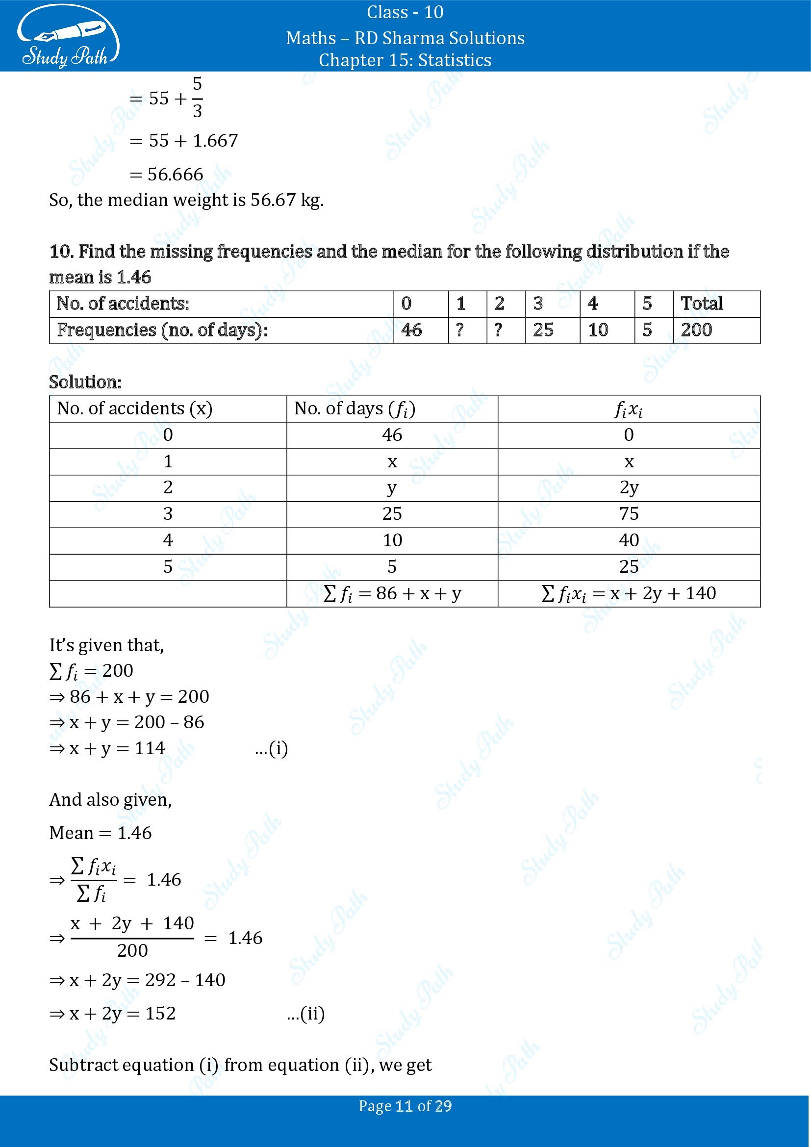 RD Sharma Solutions Class 10 Chapter 15 Statistics Exercise 15.4 00011