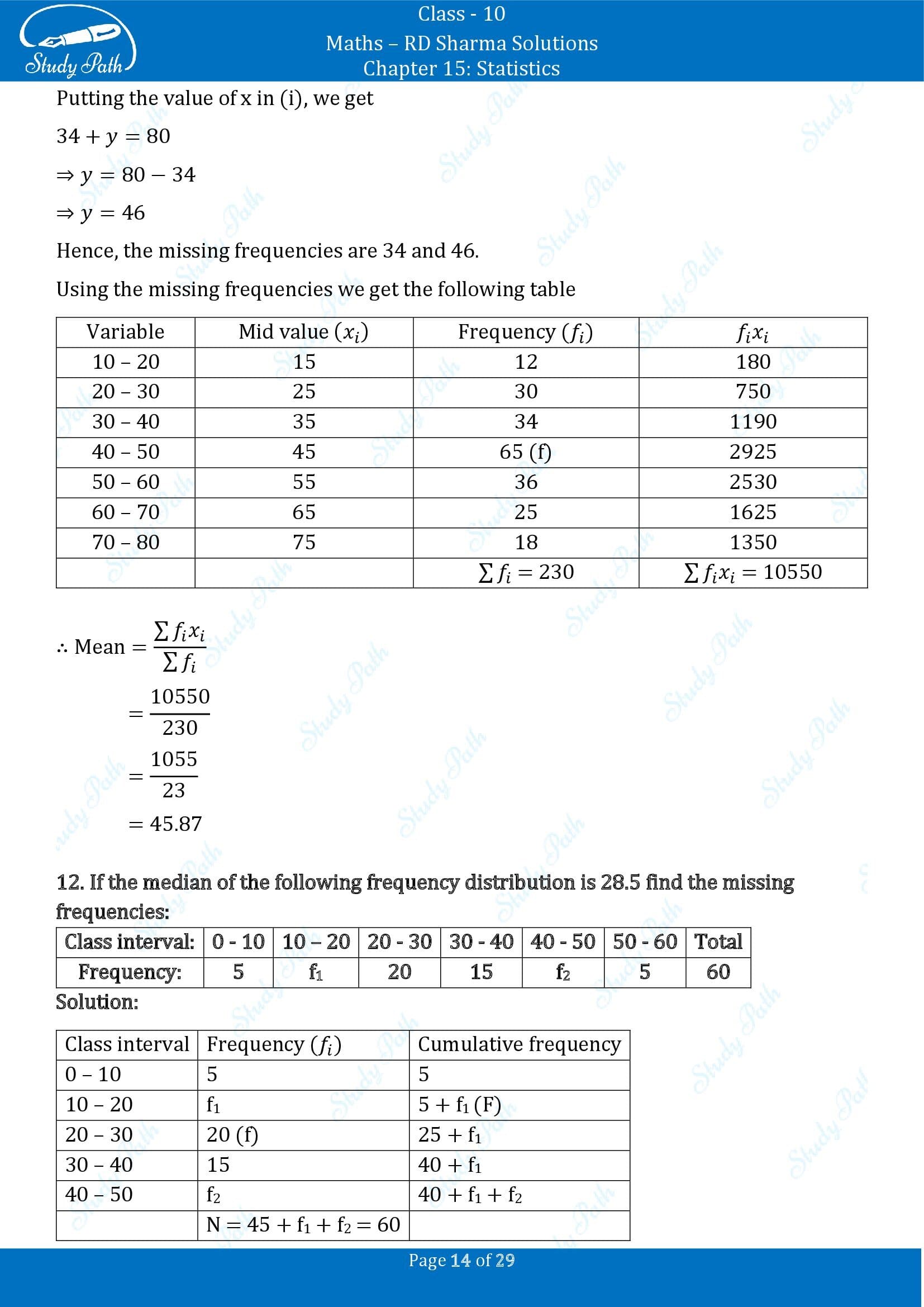 RD Sharma Solutions Class 10 Chapter 15 Statistics Exercise 15.4 00014