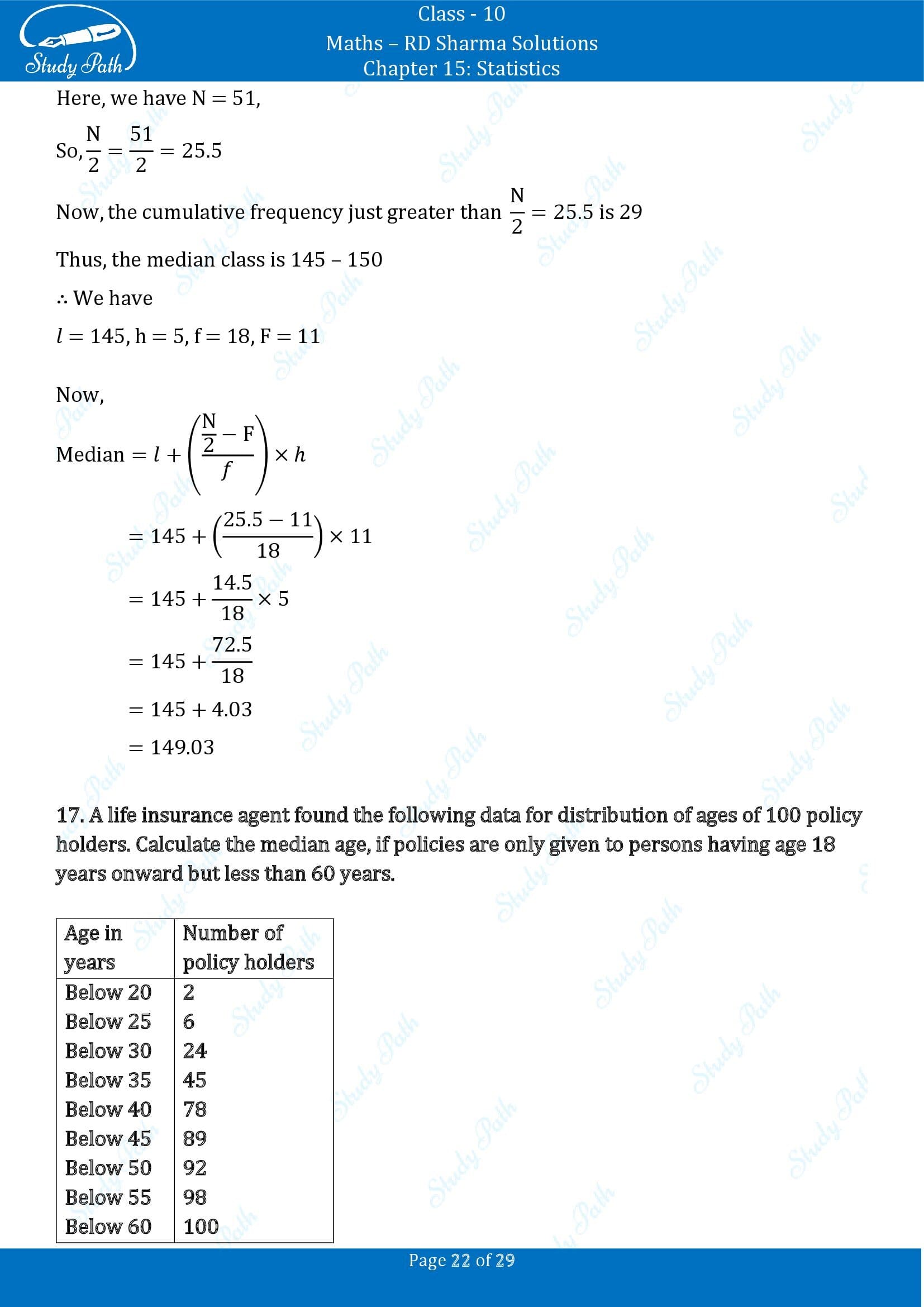 RD Sharma Solutions Class 10 Chapter 15 Statistics Exercise 15.4 00022
